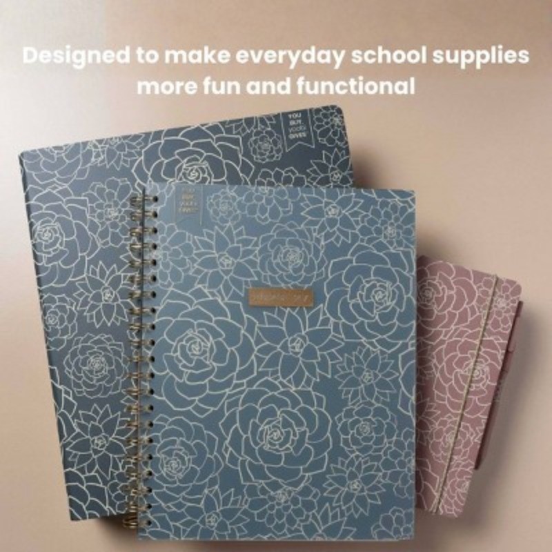 Journal 6"x8" Hardcover with Pen Dusty Rose Succulents 200 Pages