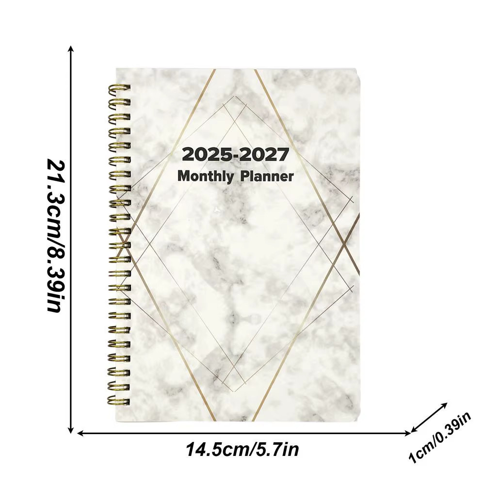 Yearly Planner 2025-2027 3 Year Monthly Planner Calendar Planner Daily Notebook