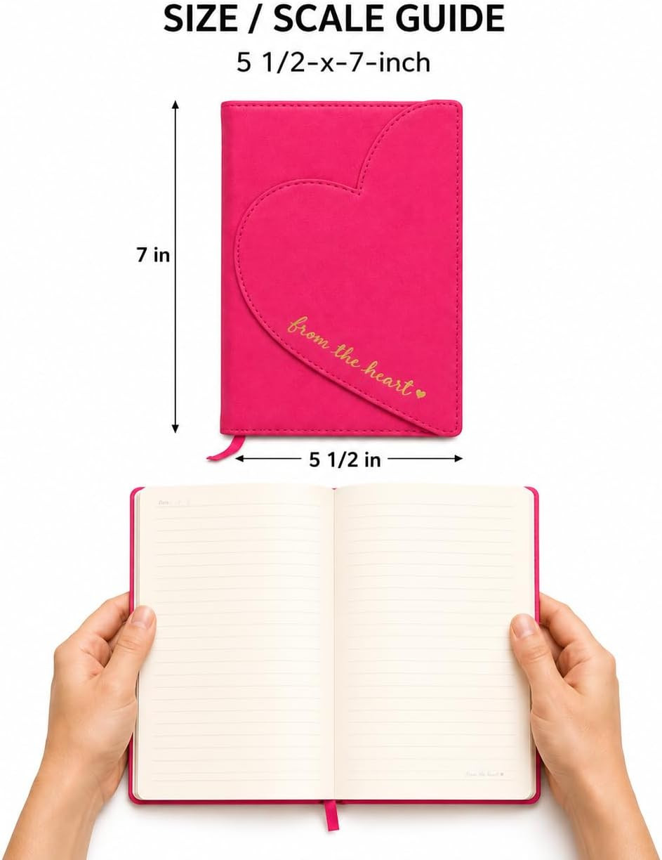 Eccolo Dayna Lee Love Journal & Notebook with Magnetic Heart Flap, 256 Acid-Free