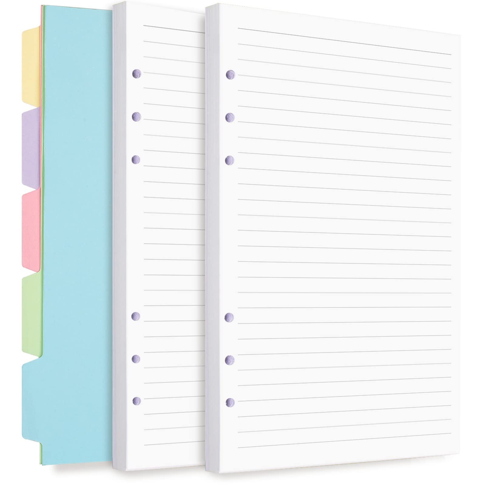 A5 Refill Paper, Planner Inserts for Binder Budget A5, white lined paper
