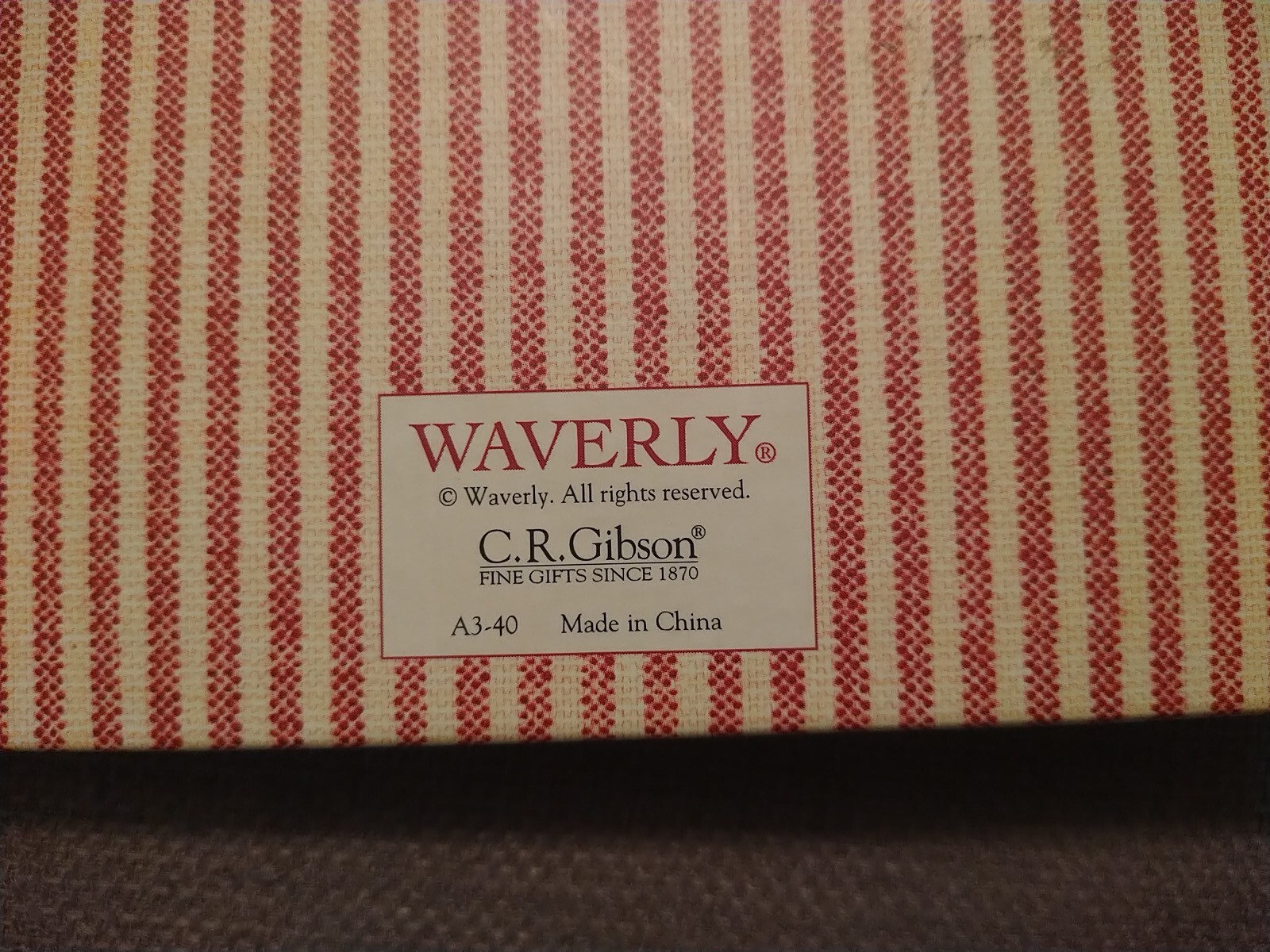 Waverly CR Gibson Red Floral Journal, Address Bk In Velvet Pouch Set