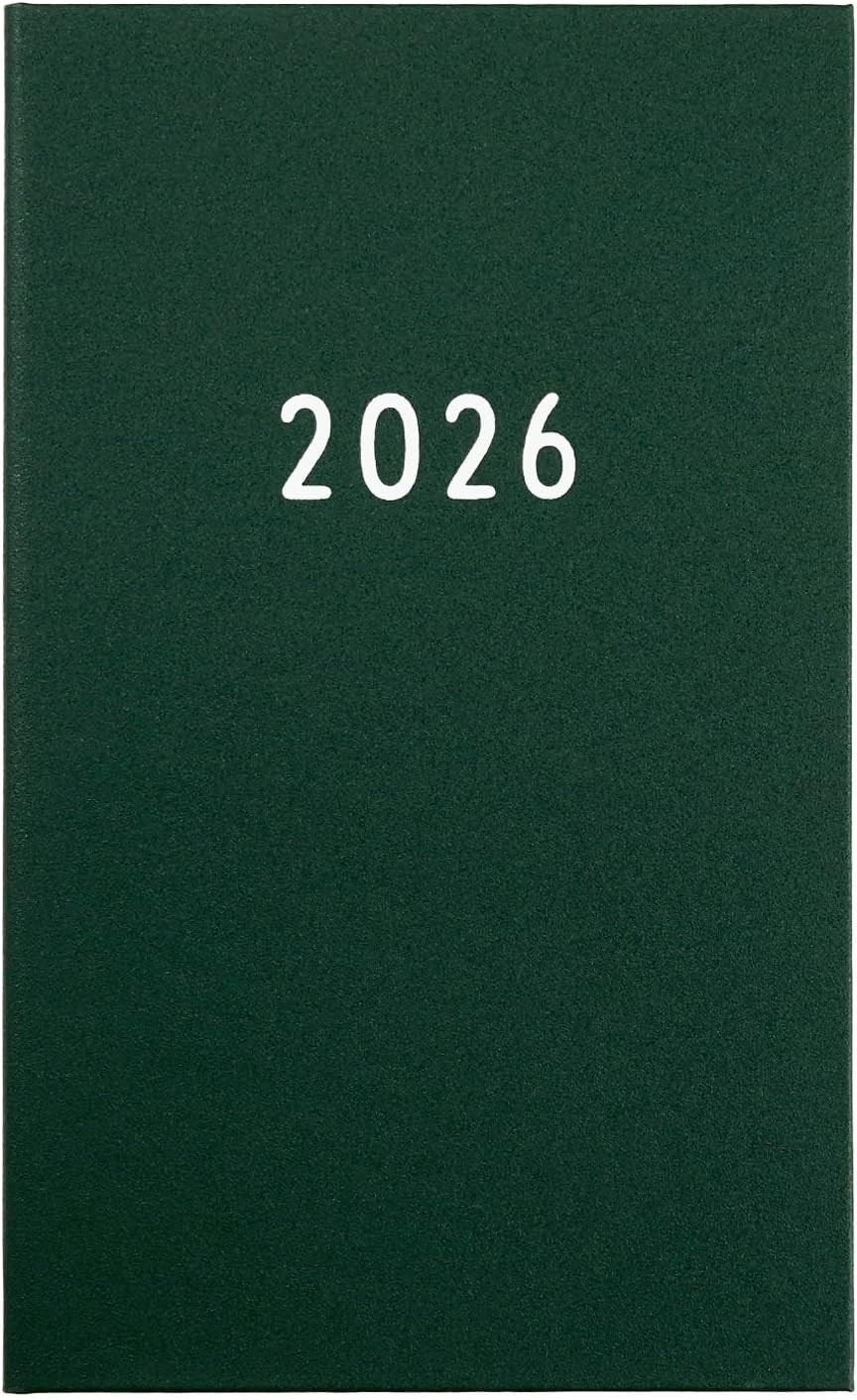 Greetings Life Noritake 2026 Planner, B6 Slim, Monthly, Hard Cover, Deep Green,