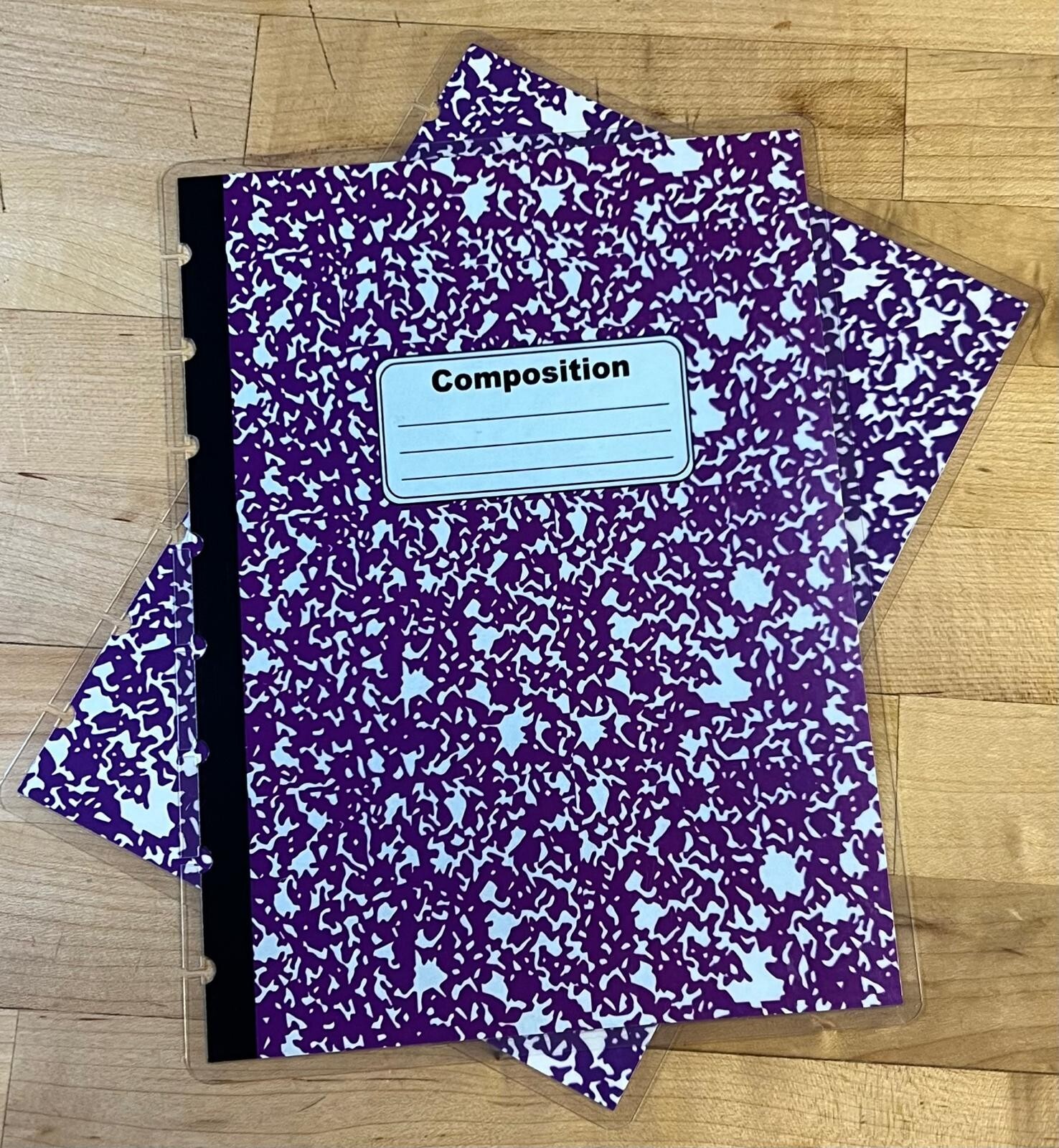 Purple Composition Notebook Cover Set 4 use w/ TUL/Arc (8 disc) Planner~