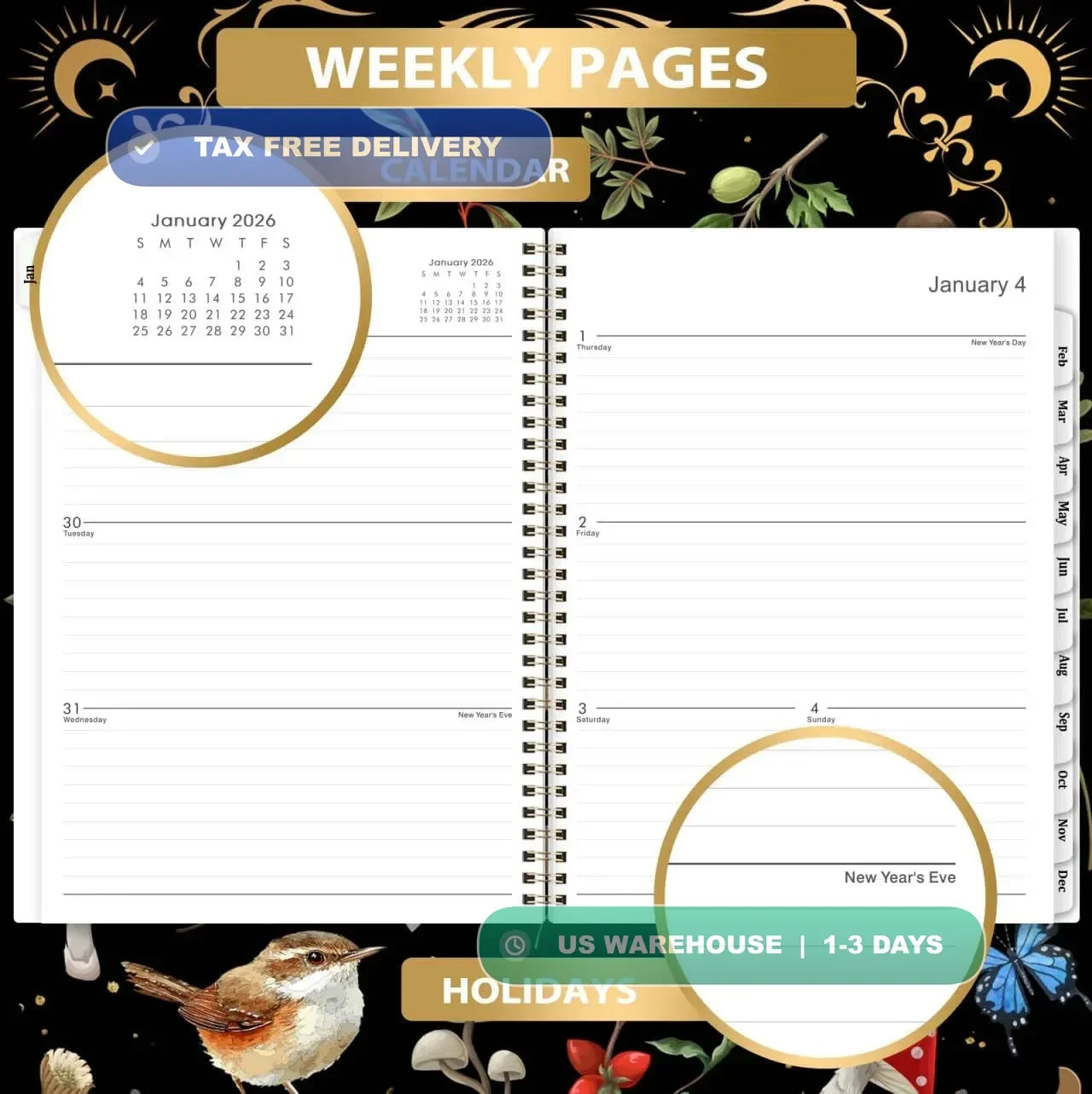 2026 Planner – Planner 2026, 9″ x 11″, Jan 2026 – Dec 2026, 2026 Weekly Monthly