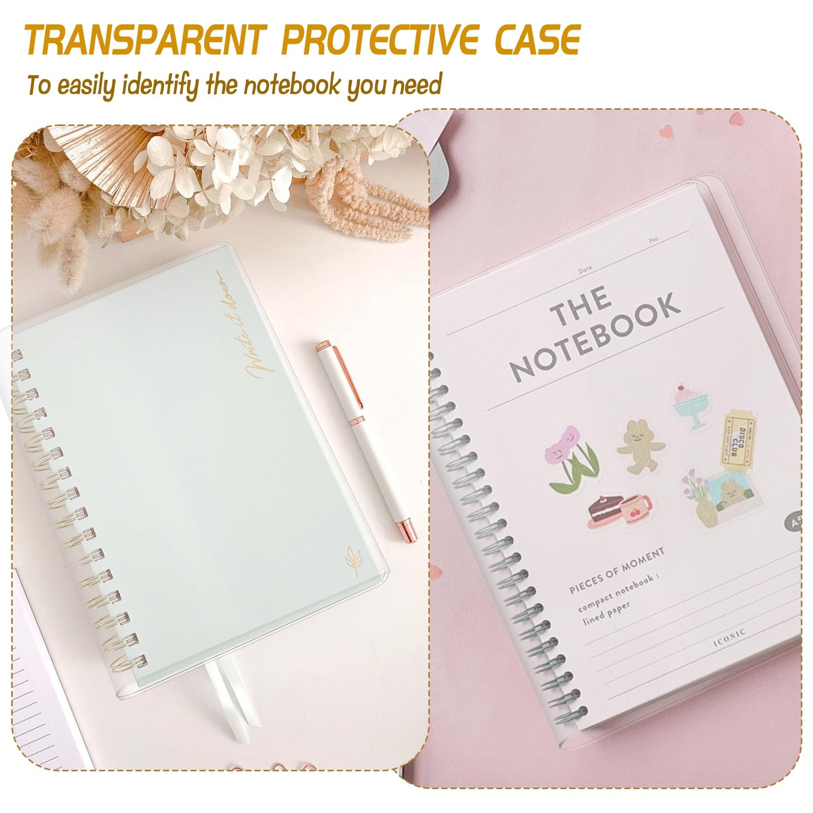 3 Pack A5 Jelly Cover – Clear Book Covers for Hardcover Protection,6.1