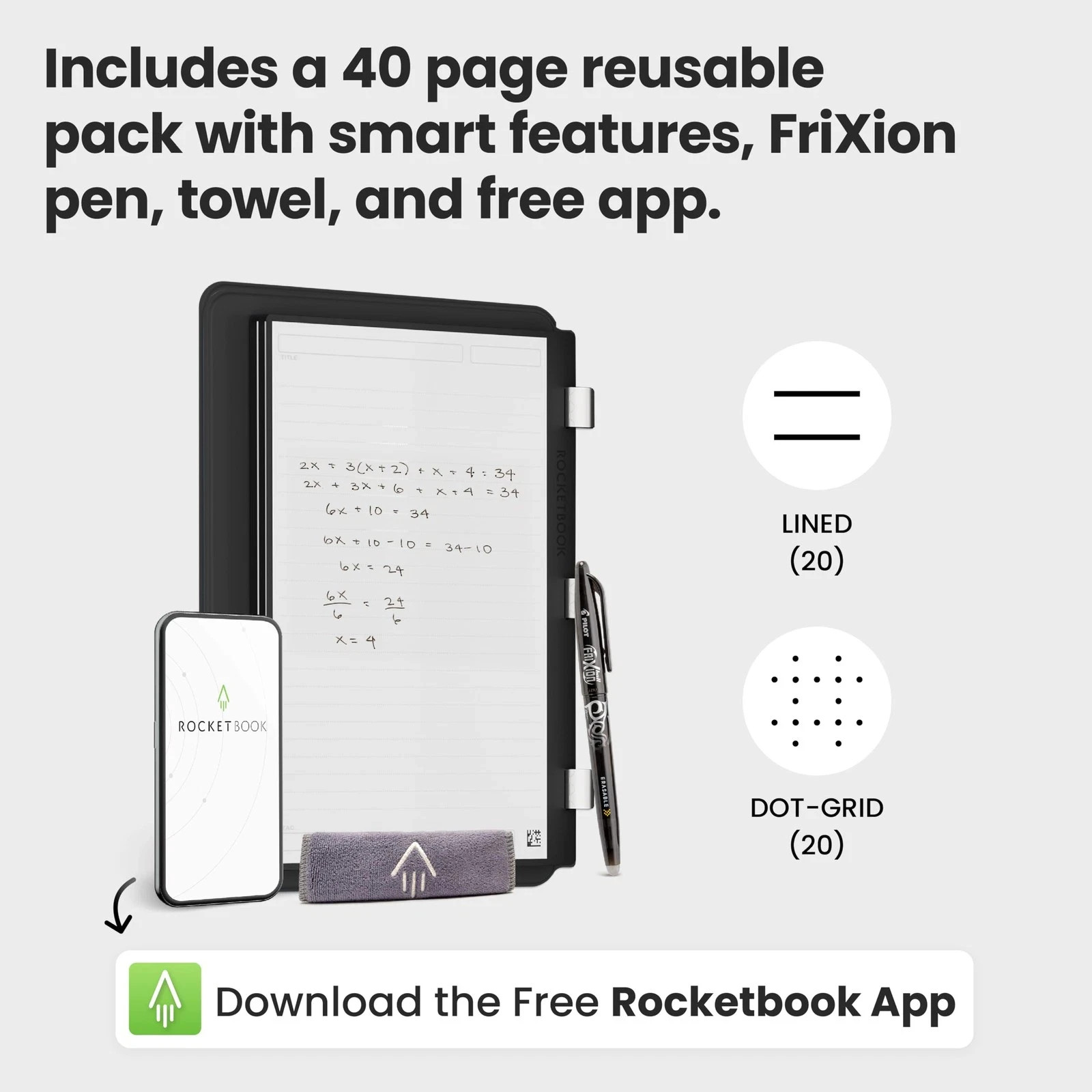 Rocketbook Pro 2.0 Reusable Professional Smart Notebook