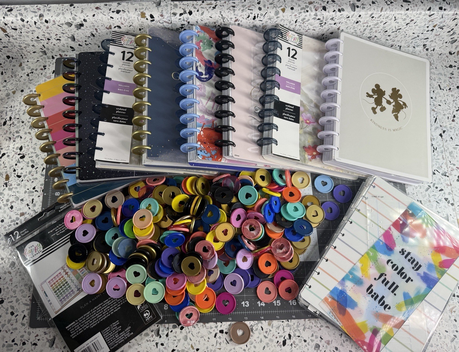 Happy Planner Book Lot (8) Binder Covers Discs