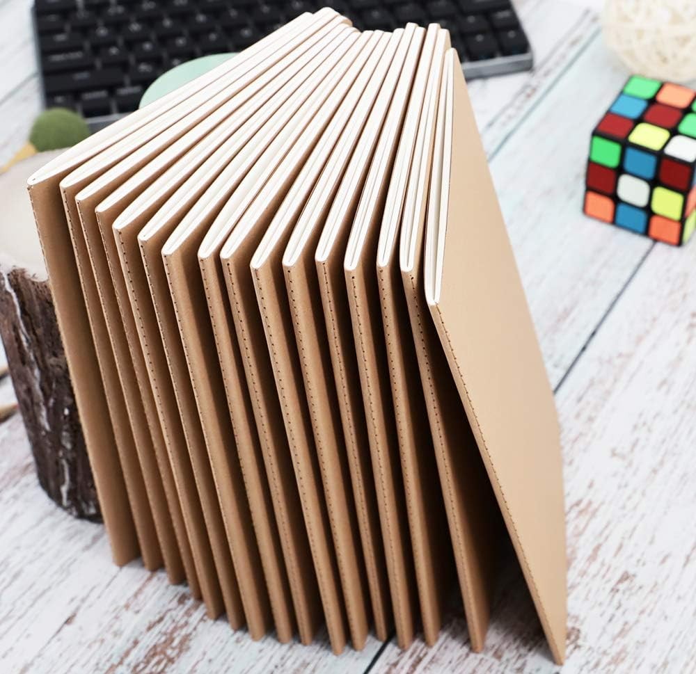 16 Pack Kraft Notebooks Journals in Bulk Writing Blank Paper Sketchbooks 60