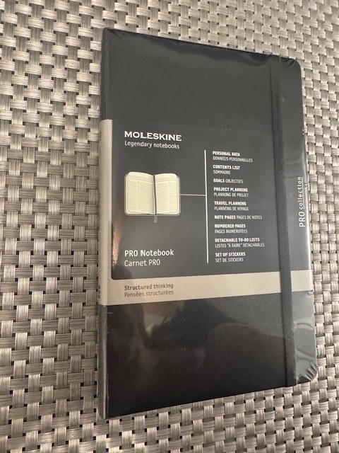 NEW Moleskine PRO Notebook, Large, BLACK, HARD Cover, 5″ X 8.25″ SEALED