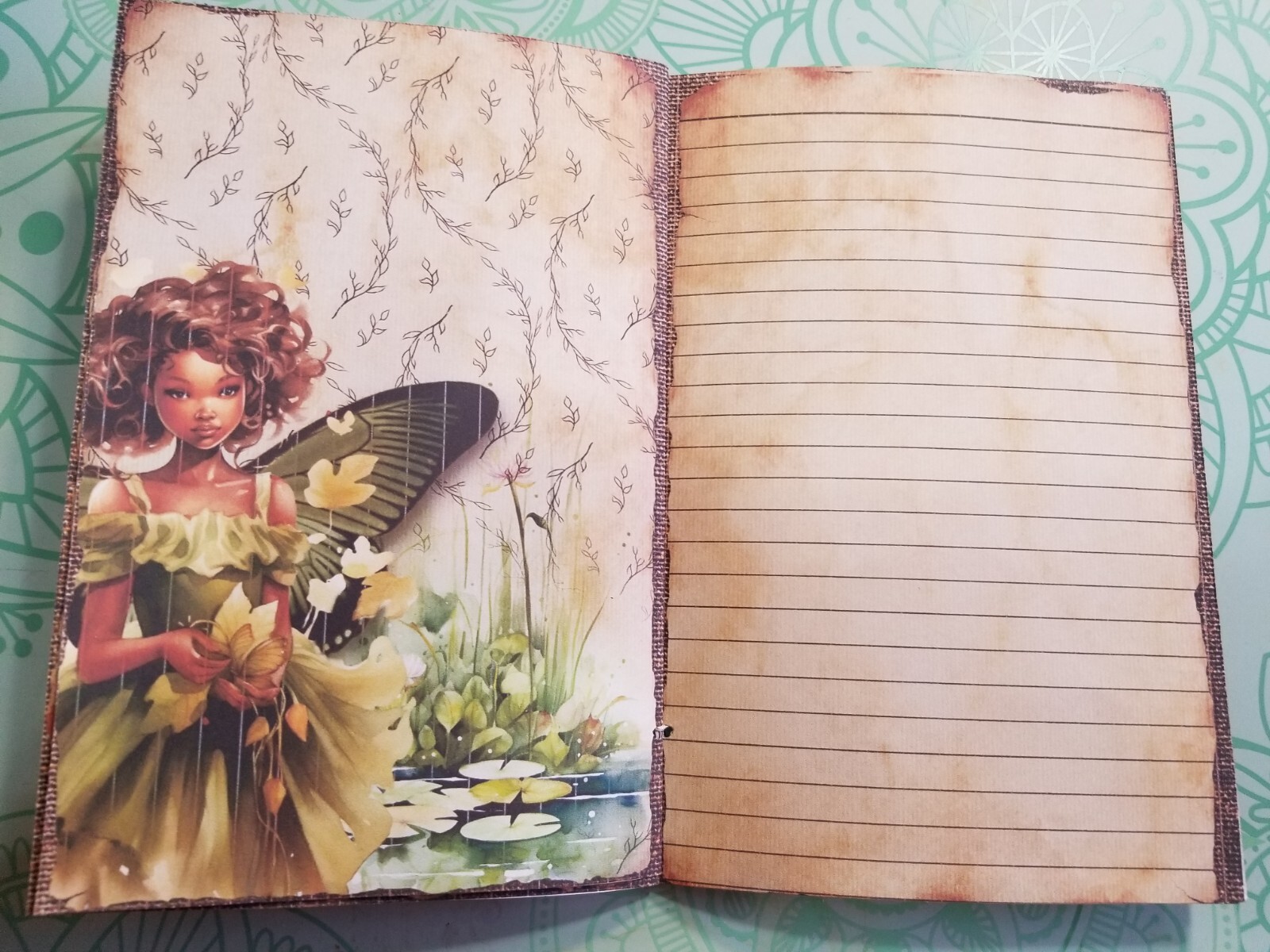 Junk Journal Blank Booklet “FOREST FAIRIES” HANDMADE FULL SIZED 9X6 40pgs