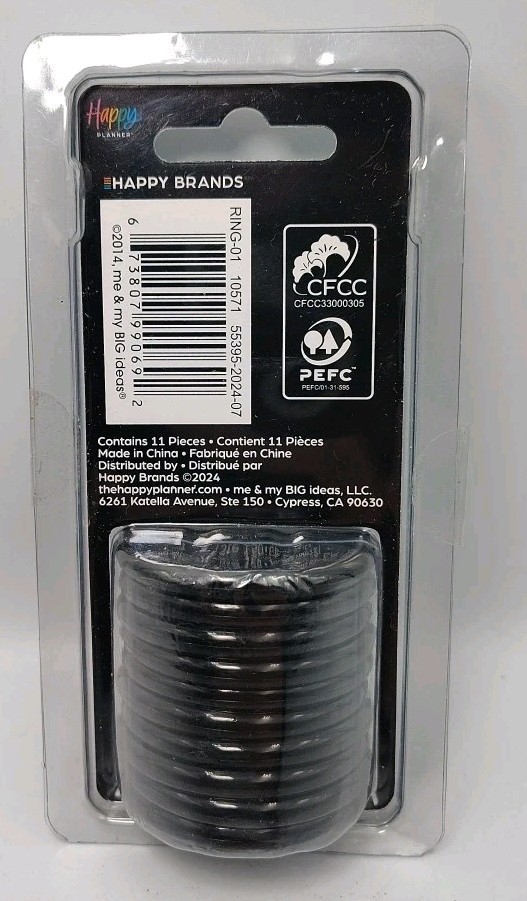 The Happy Planner 11 Piece BLACK Expander Discs – 1.75″ Discbound Rings