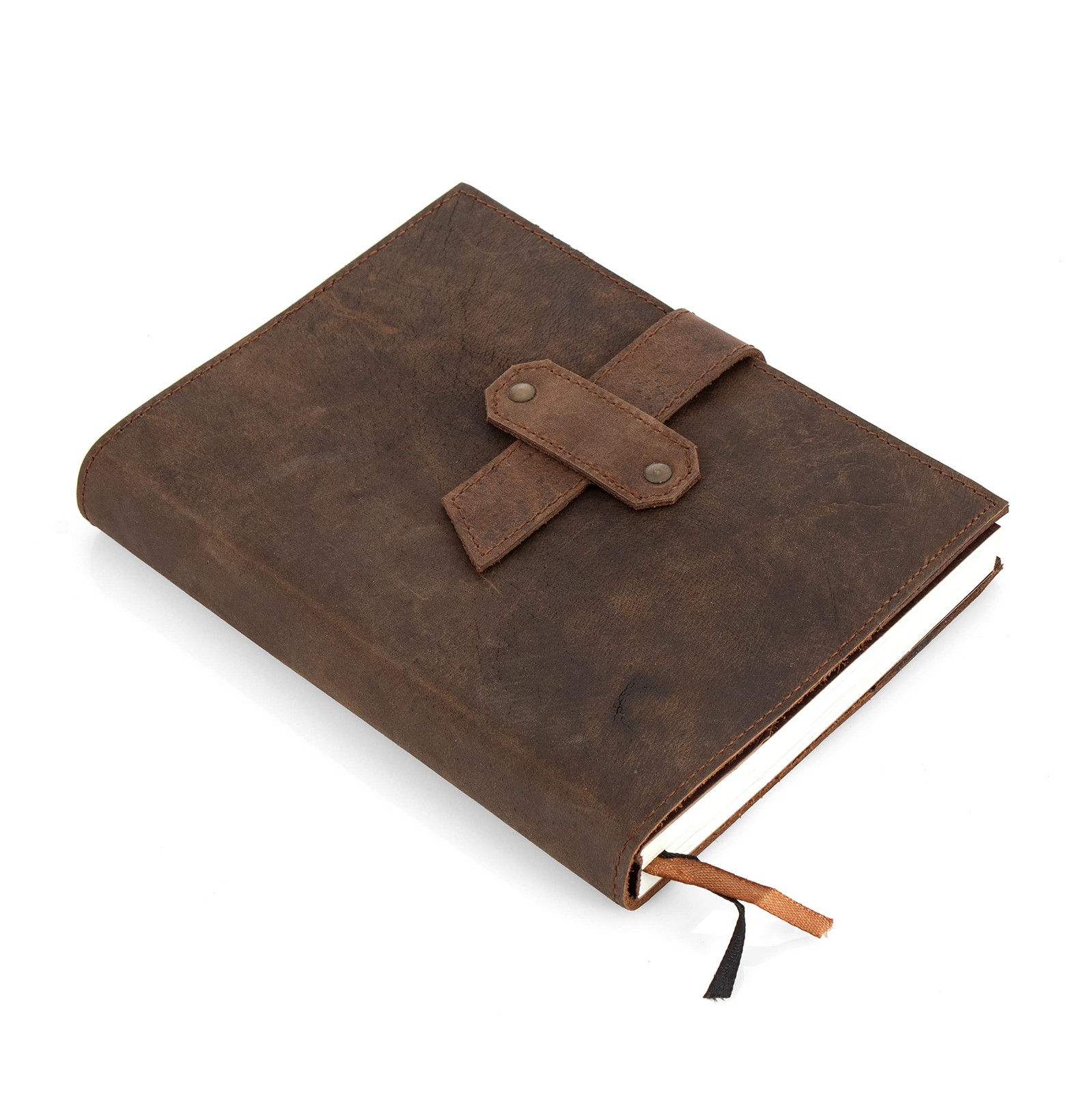 Crafty Jaipur Dark Brown Leather Journal with Refillable Writing Notebook