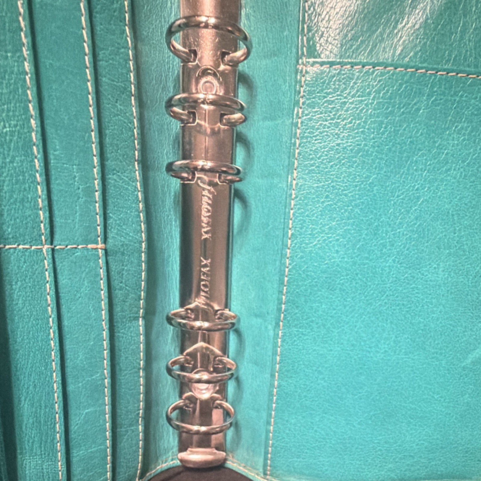 Rare- Filofax Malden AQUA Leather PERSONAL SIZE Organizer Planner