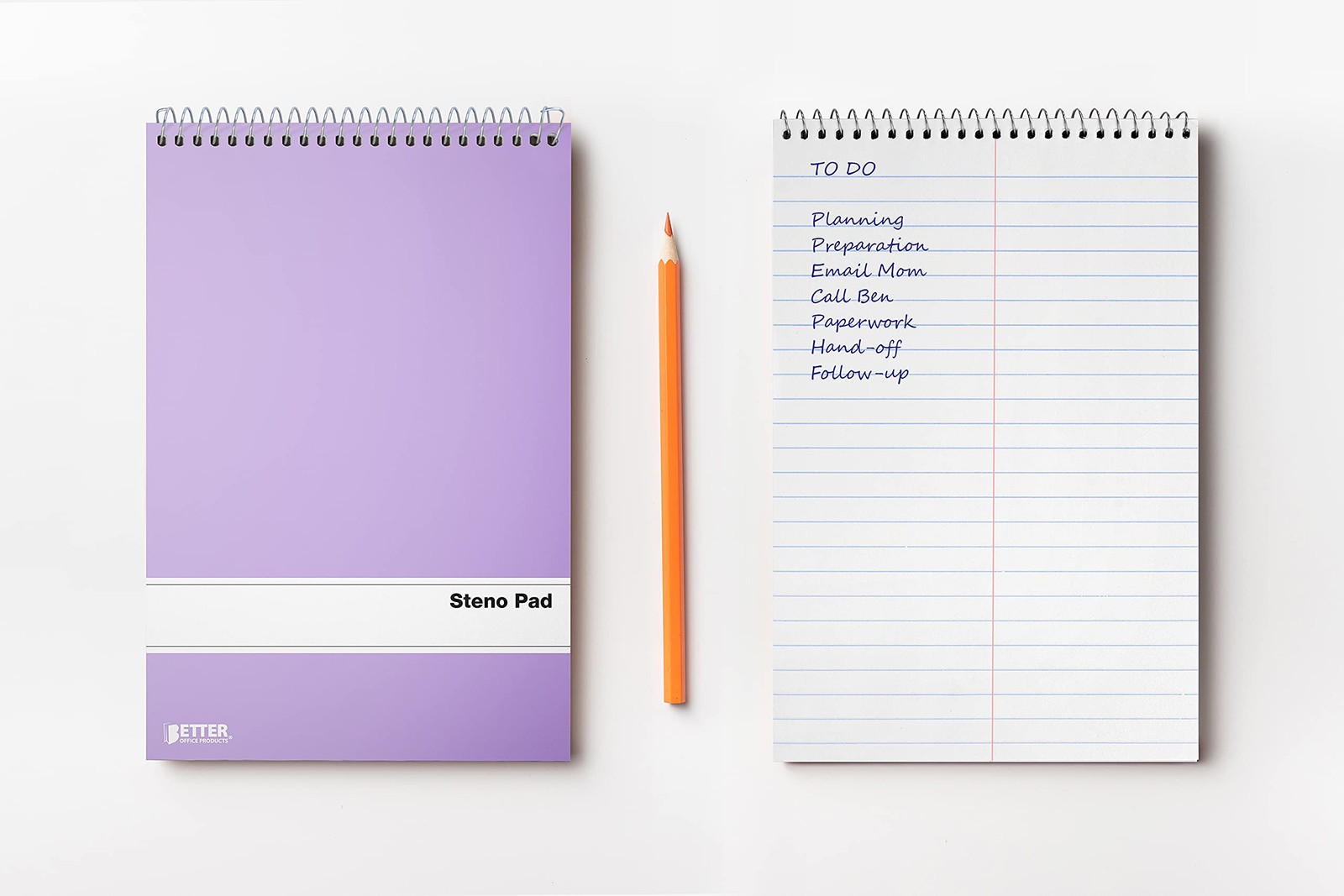Better Office Products Steno Pads Spiral 6×9, 10 Pack, Gregg Ruled, Assorted