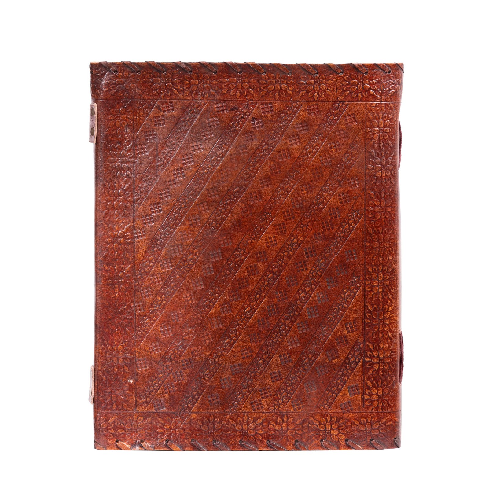 Leather Journal 13 x 10 in Unlined 200 Recycled Thick Pages – Handmade Chakra