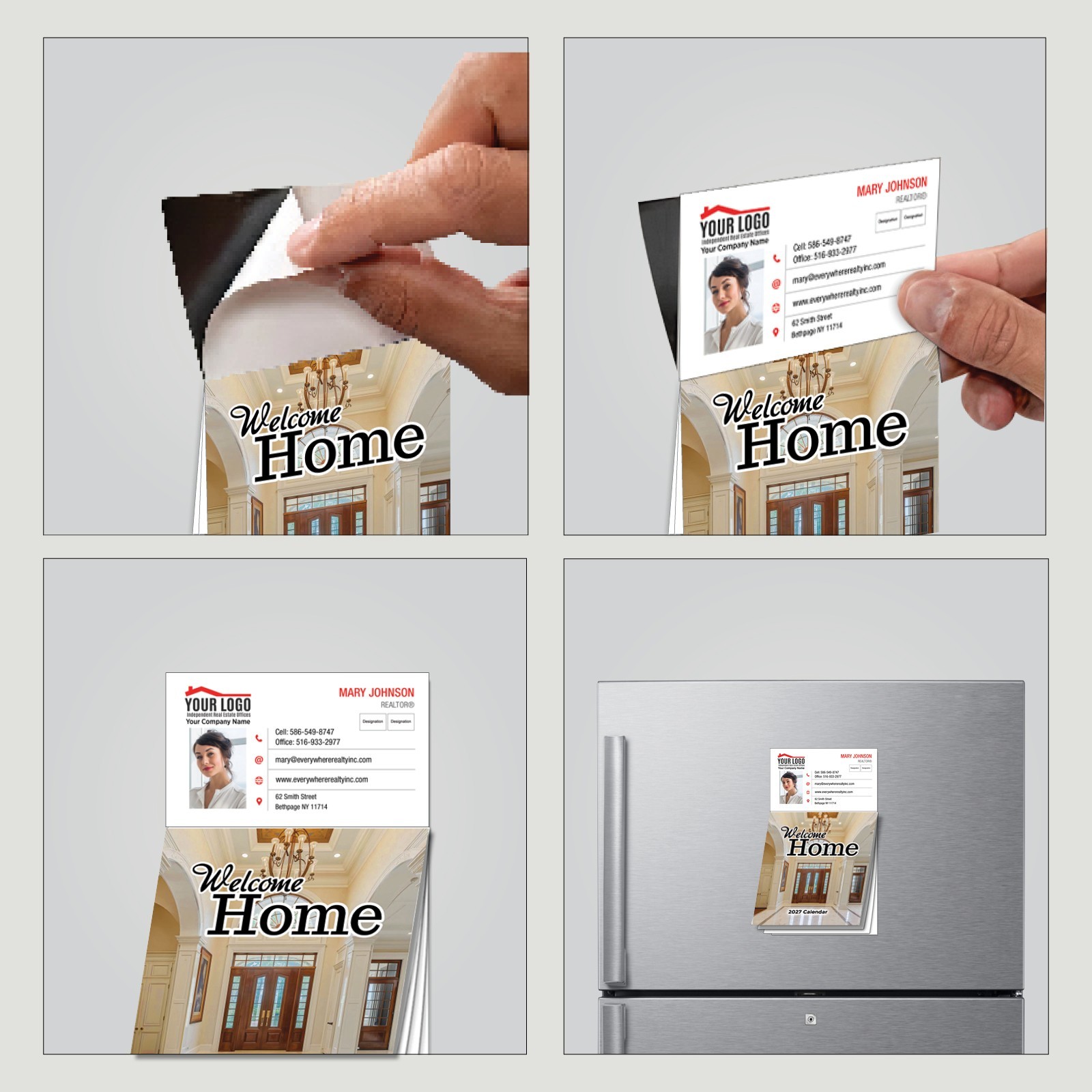 2027 Welcome Home Magnetic Calendar Real Estate Foyer Business Card Gift RC618