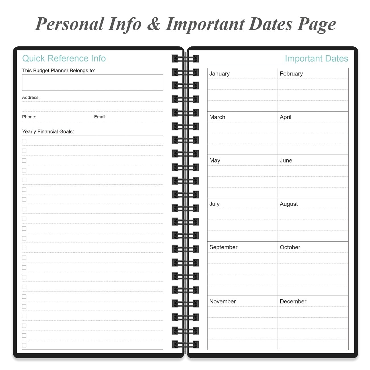 Budget Planner – A6 Expense Tracker, Book 3.75″ x 6.75″, Black