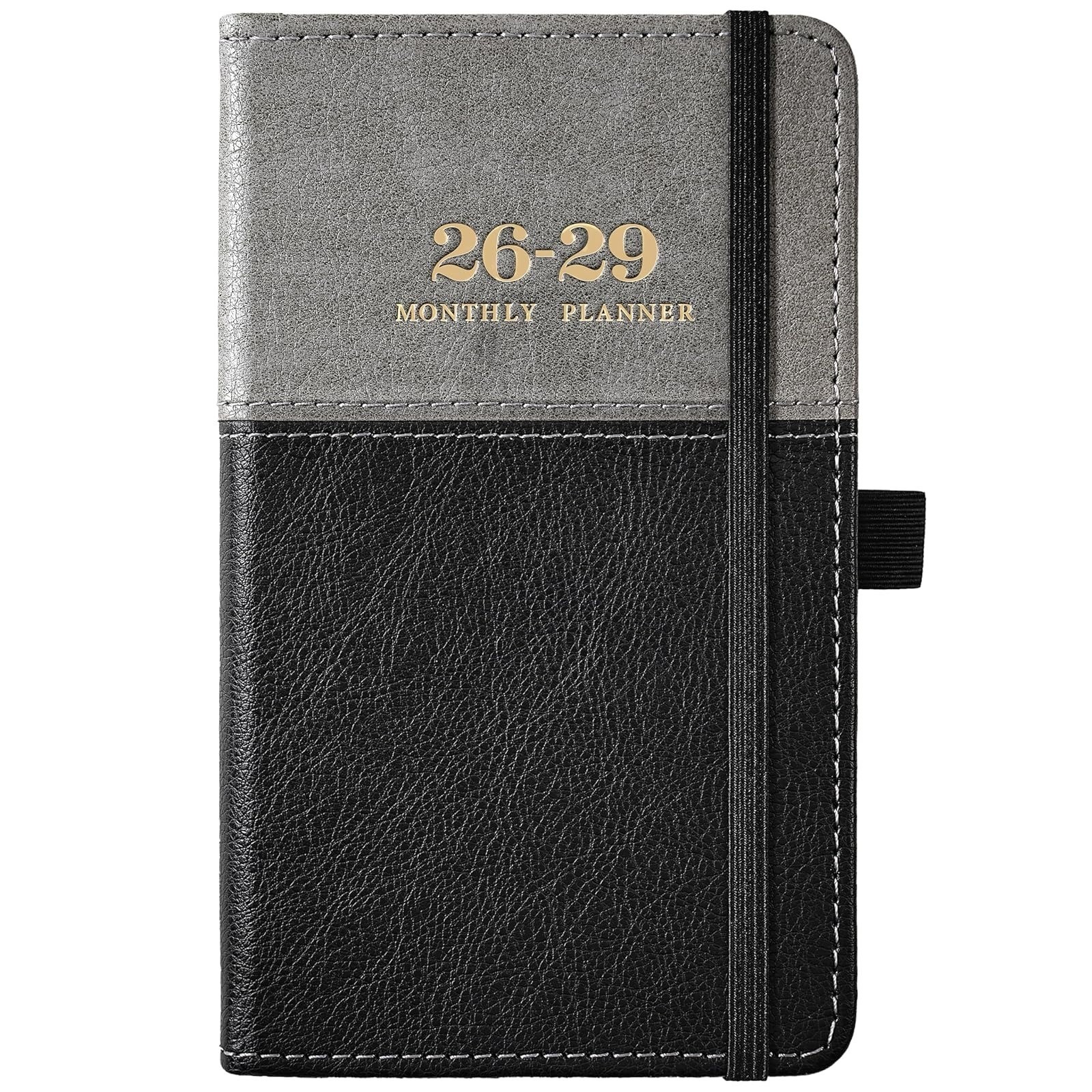 2026-2029 Pocket Planner – Monthly Calendar with Elastic Closure