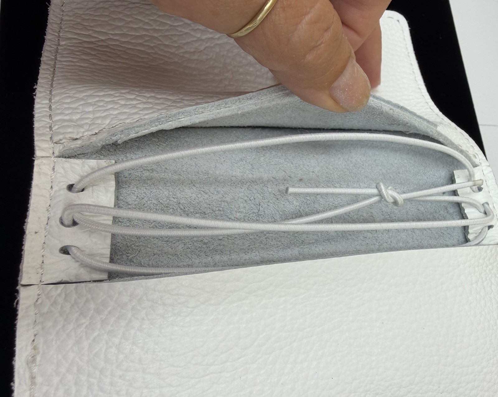 Chic Sparrow Pocket Field Notes TN White Pebbled Leather USA Planner Cover W/box