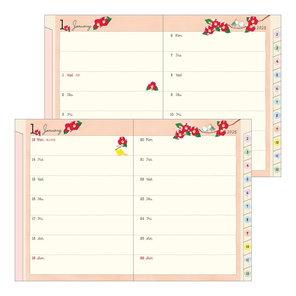 Pocket Diary Notebook 2025 A6 Weekly Tri Pattern 22305006