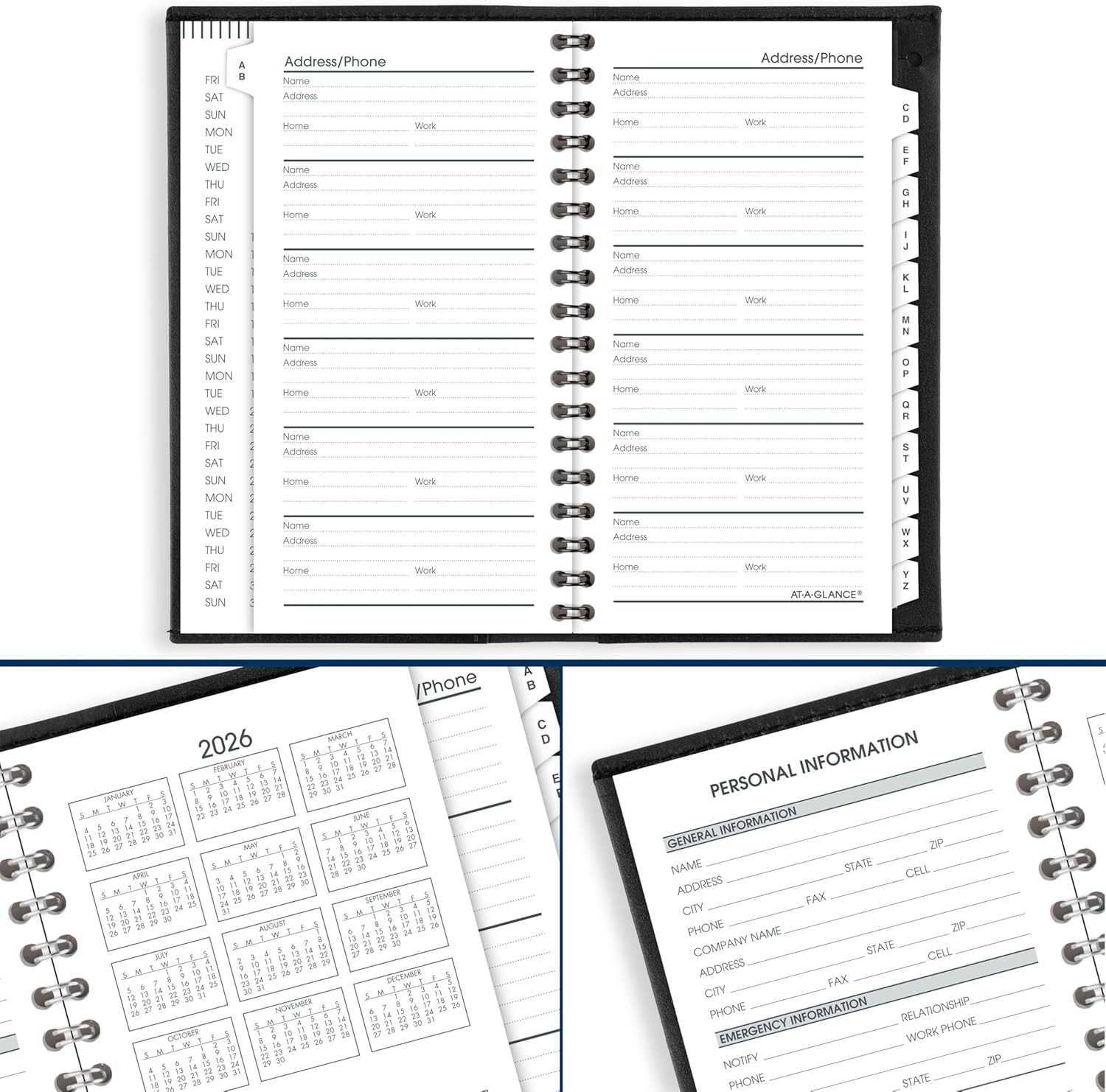 AT-A-GLANCE 2026 Appointment Book Planner, Weekly, Refillable, 3-1/4″ X 6-1/4″,