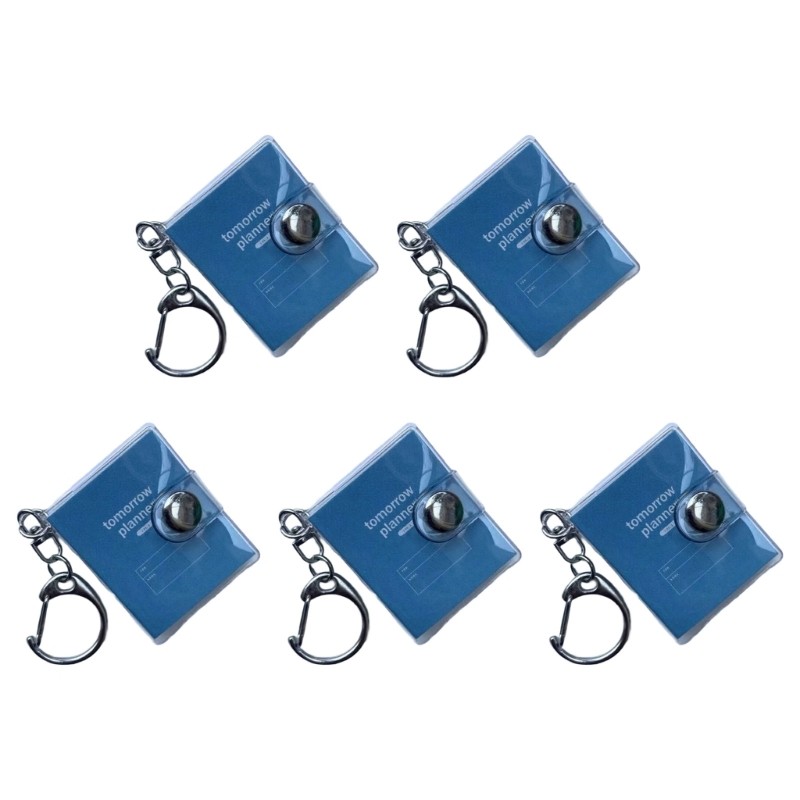 5Pcs Miniature Notebook With Keyring Tiny PVC Notebook Small Memobook Keychain