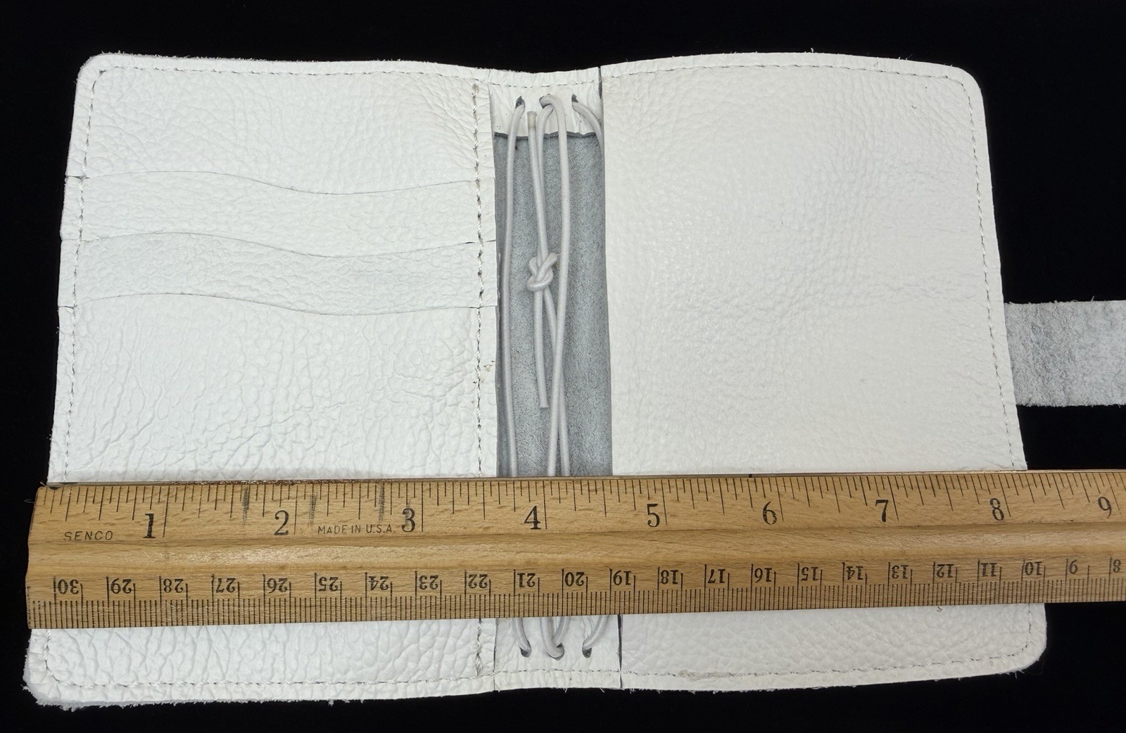 Chic Sparrow Pocket Field Notes TN White Pebbled Leather USA Planner Cover W/box