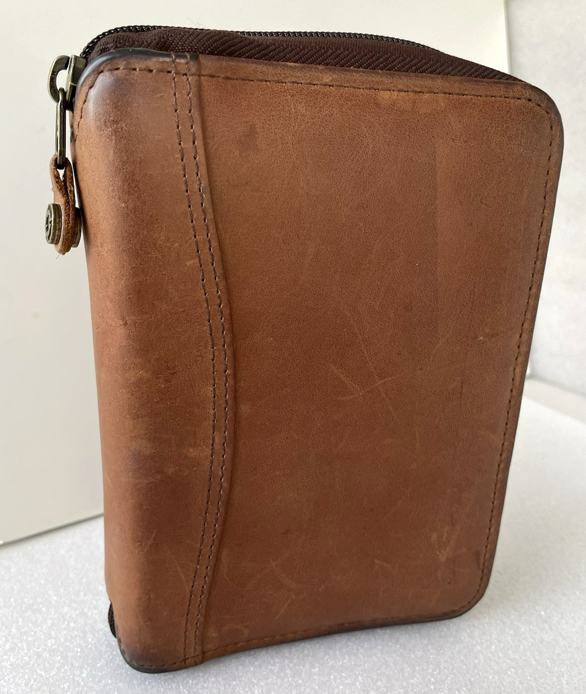 Vtg.1996 ~ Franklin Covey Space Maker ~6 Ring Binder/Planner Brown Leather ~ USA