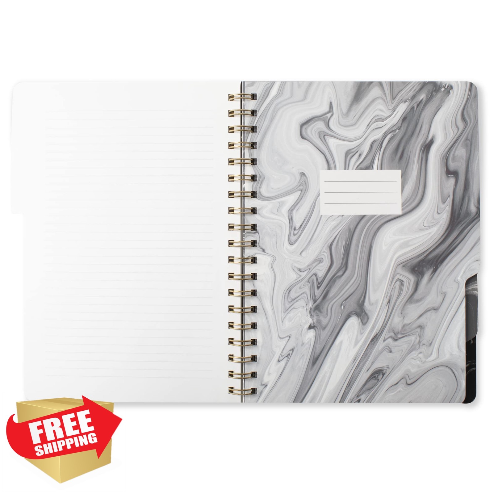 Fringe Notebook Marble Gray 180 Lined Pages