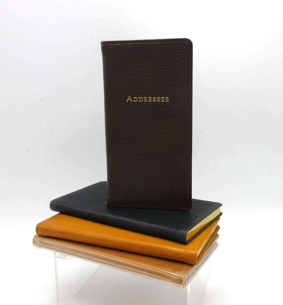 Address Book Personal Pocket Size 3×6″ Soft Leather Cover Graphic Image BLACK
