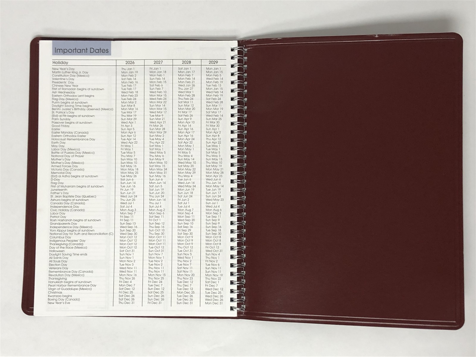 At A Glance 70-950-20 My Week 2026 Appointment/Planner – Burgundy