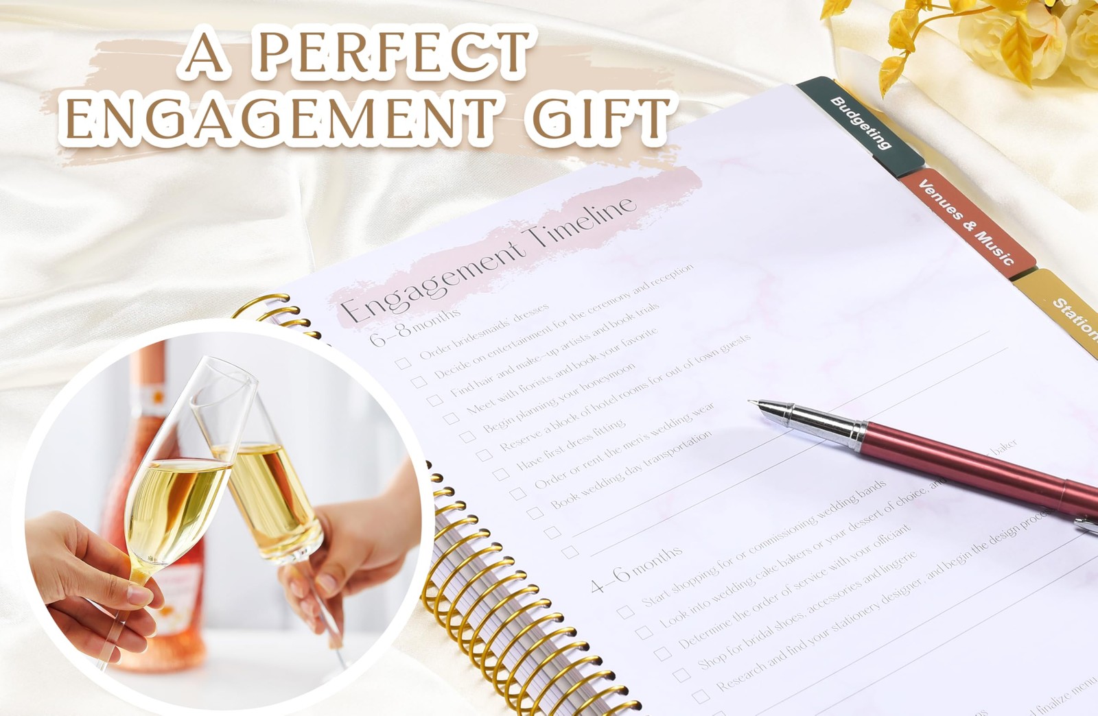 Wedding Planner Book and Organizer-196 Pages Bridal Wedding Planning Book wit…