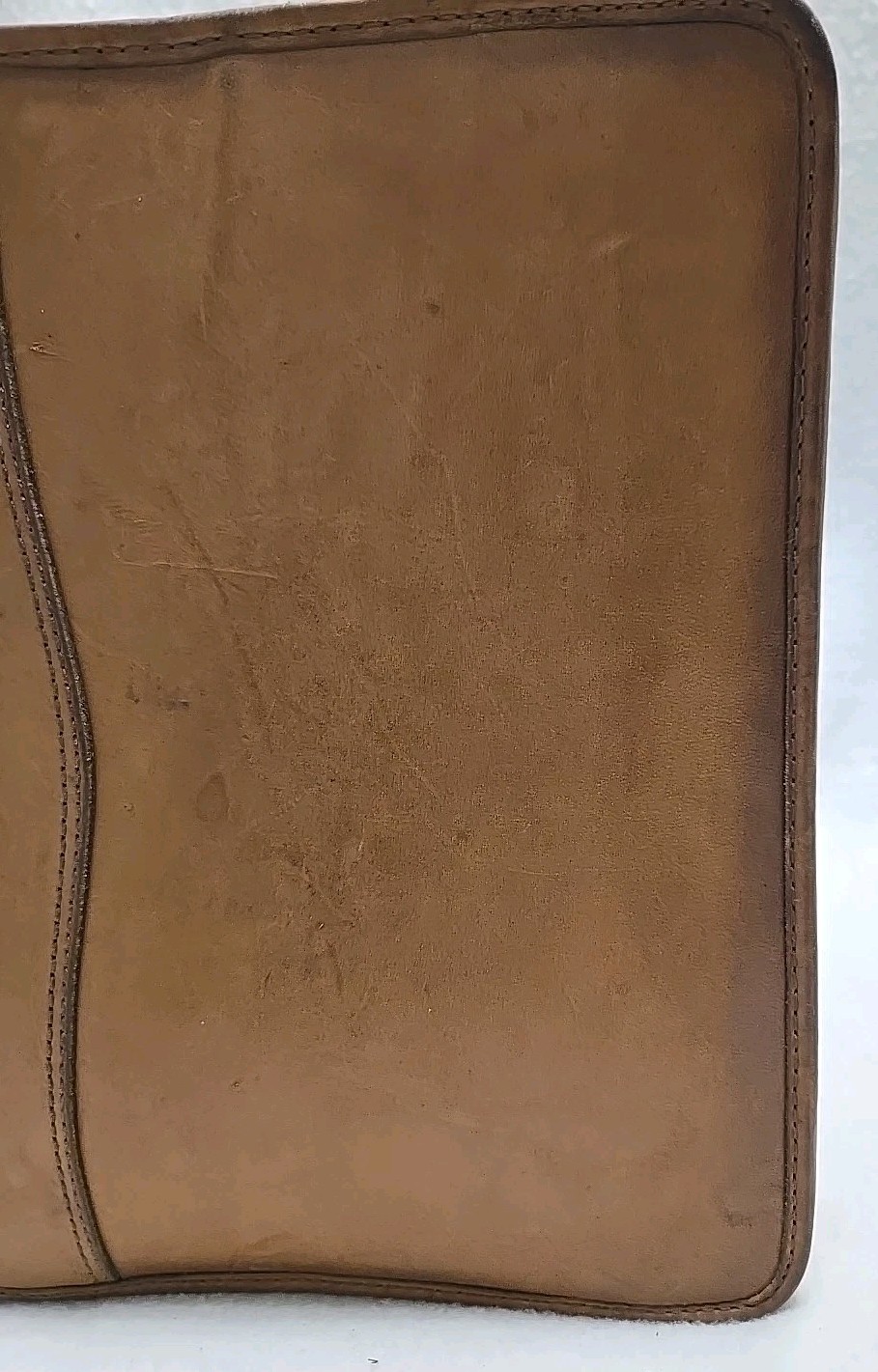 Vintage Day-Timer Tan Leather Planner 7 Ring Agenda Planner Zip Around