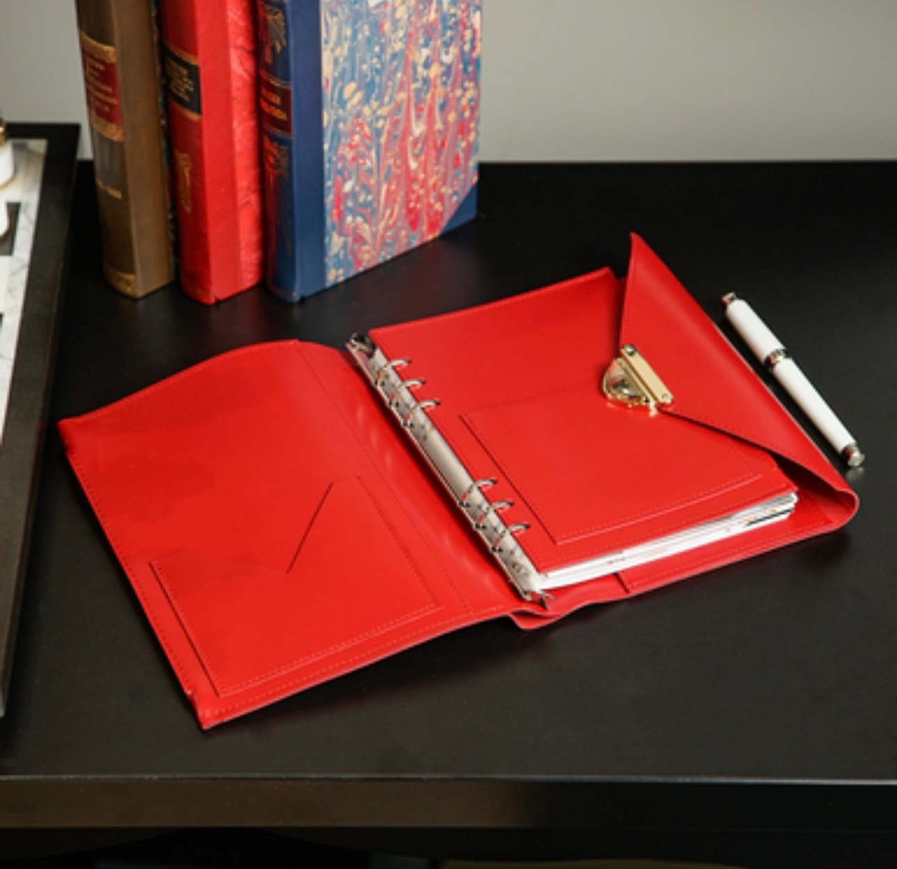 Leather cover A5 notebook. Just leather cover A5 for notebook with binder.