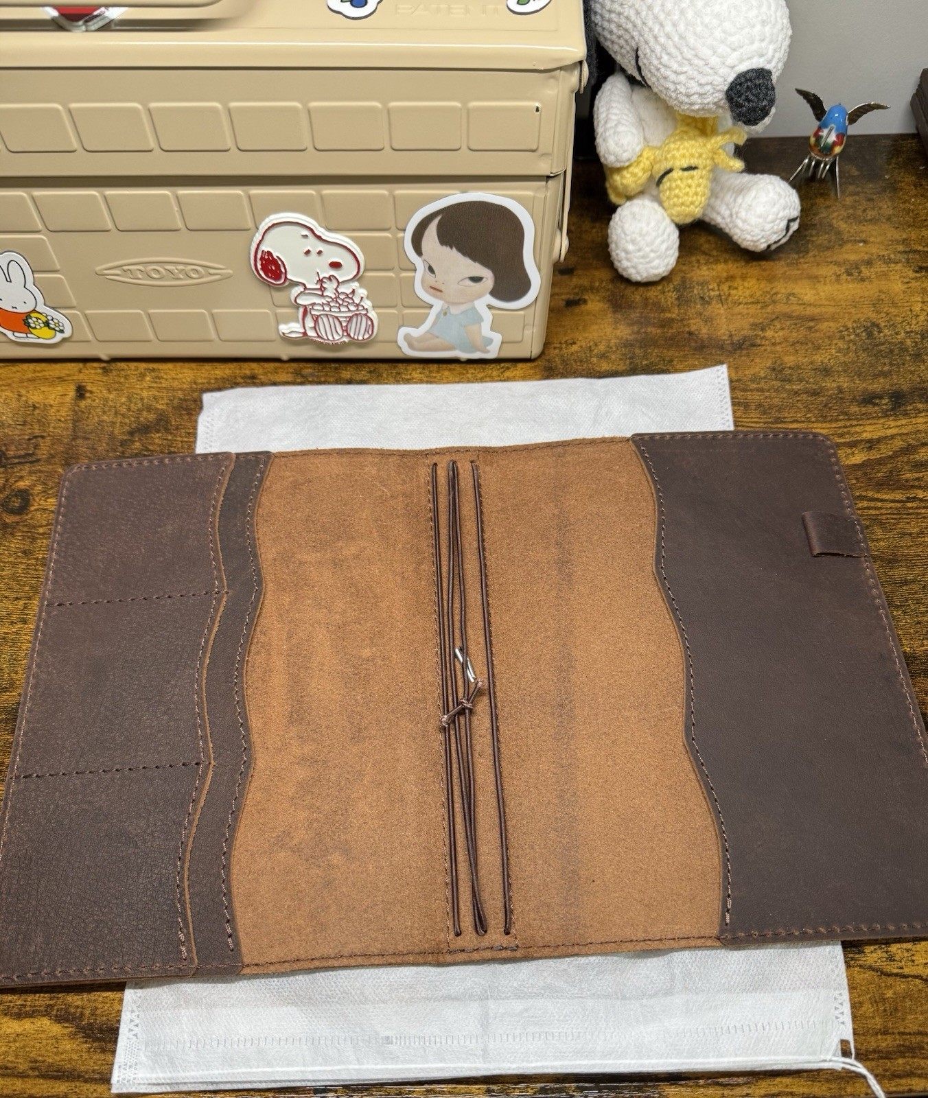 Newestor Travelers Notebook Cover with Inner Pockets, Card Slots and Pen Holder,