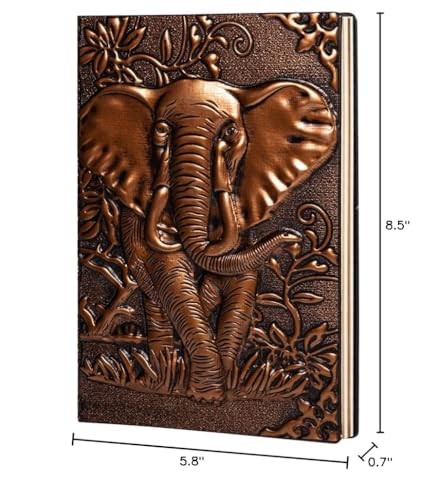 molshine A5 (5.5″ x 8.3″) Embossed x 8.3″), Elephant(RedBronze)