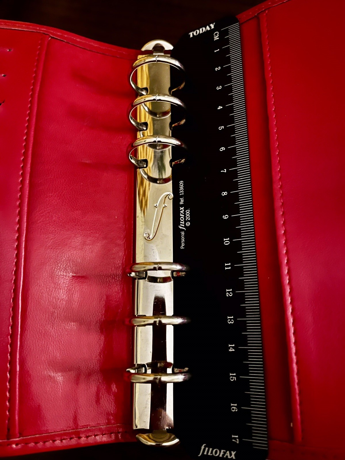 Vintage Filofax Personal Keswick 6-Ring Organizer Planner Red EUC