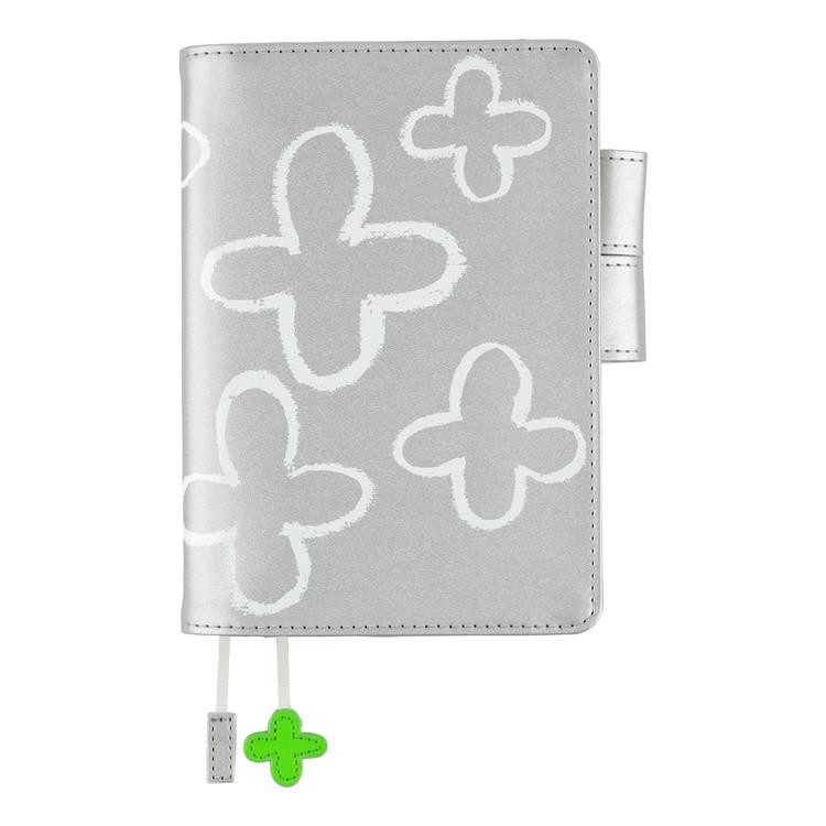 HOBONICHI TECHO A6 Size Cover Makoto Matsubayashi Silver Flower With Clear Cover