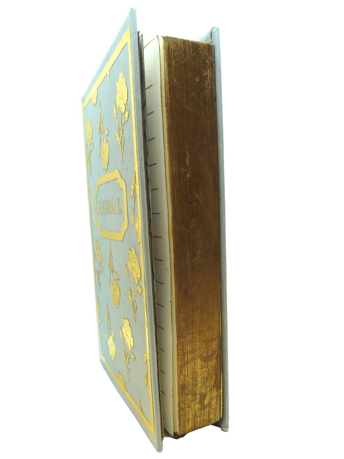 Light Gray A5 Floral Lined Writing Journal Vintage Handmade Gift