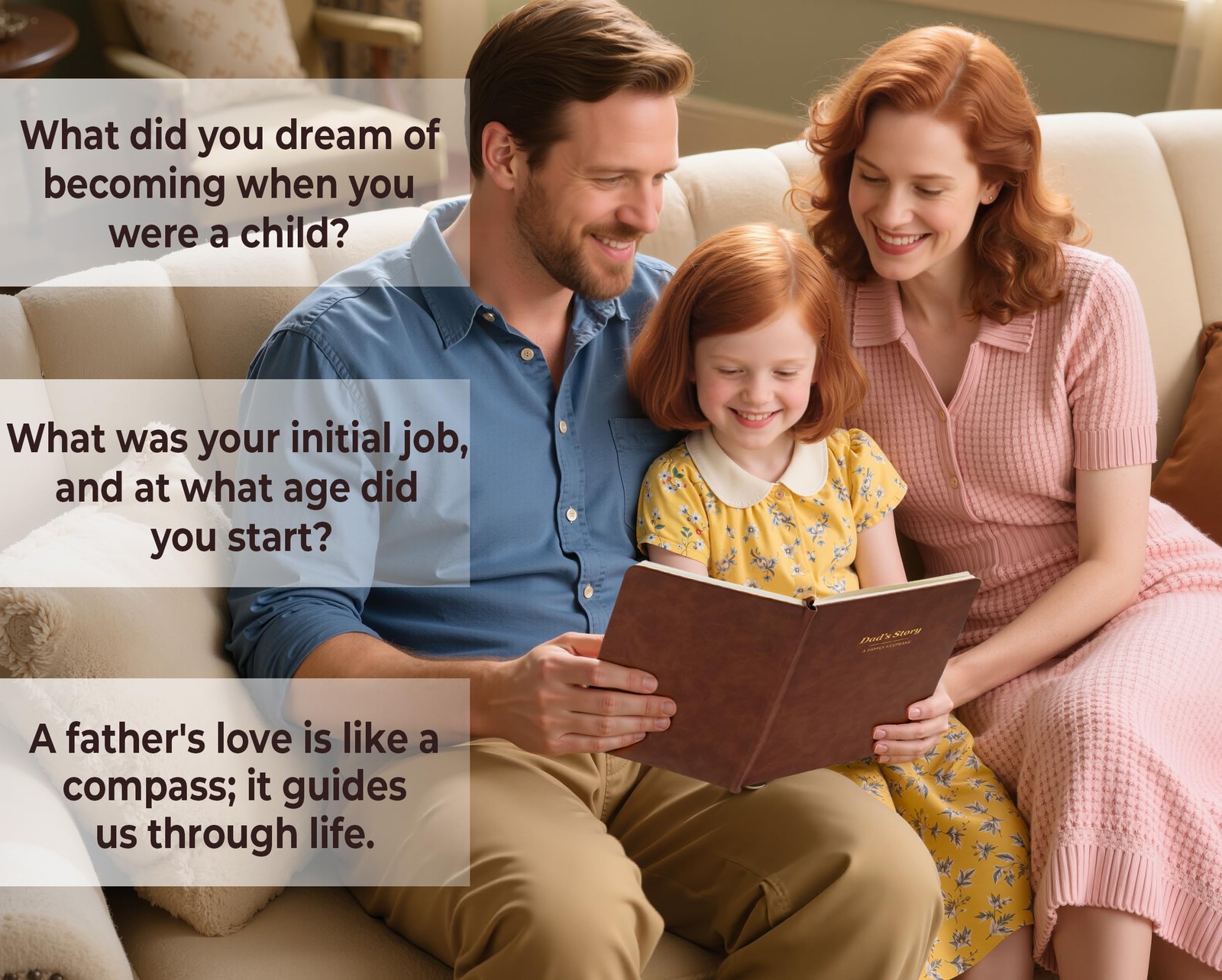 Dad’s Story Leather Journal (Hardcover): Dad, I Want to Know Brown Coffee