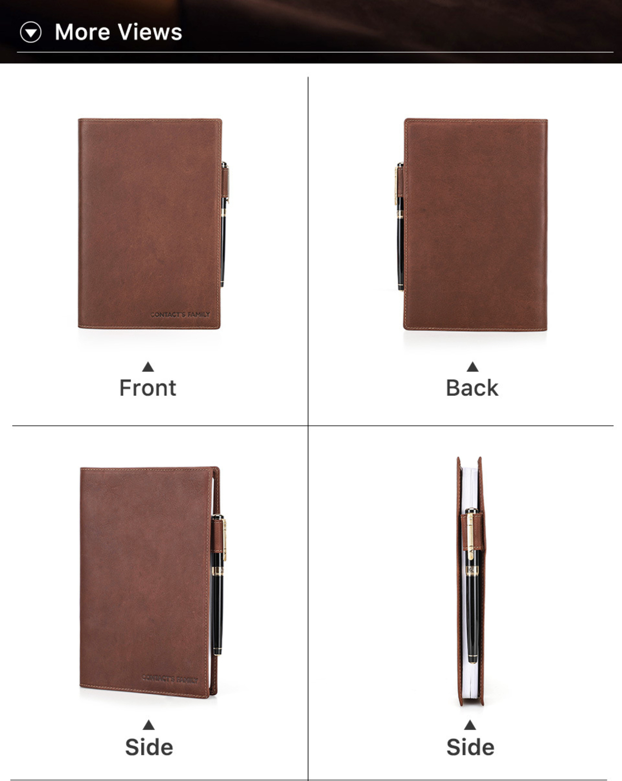 Crazy Horse Leather A5 Notebook Cover with Pen Holder Durable Journal Case