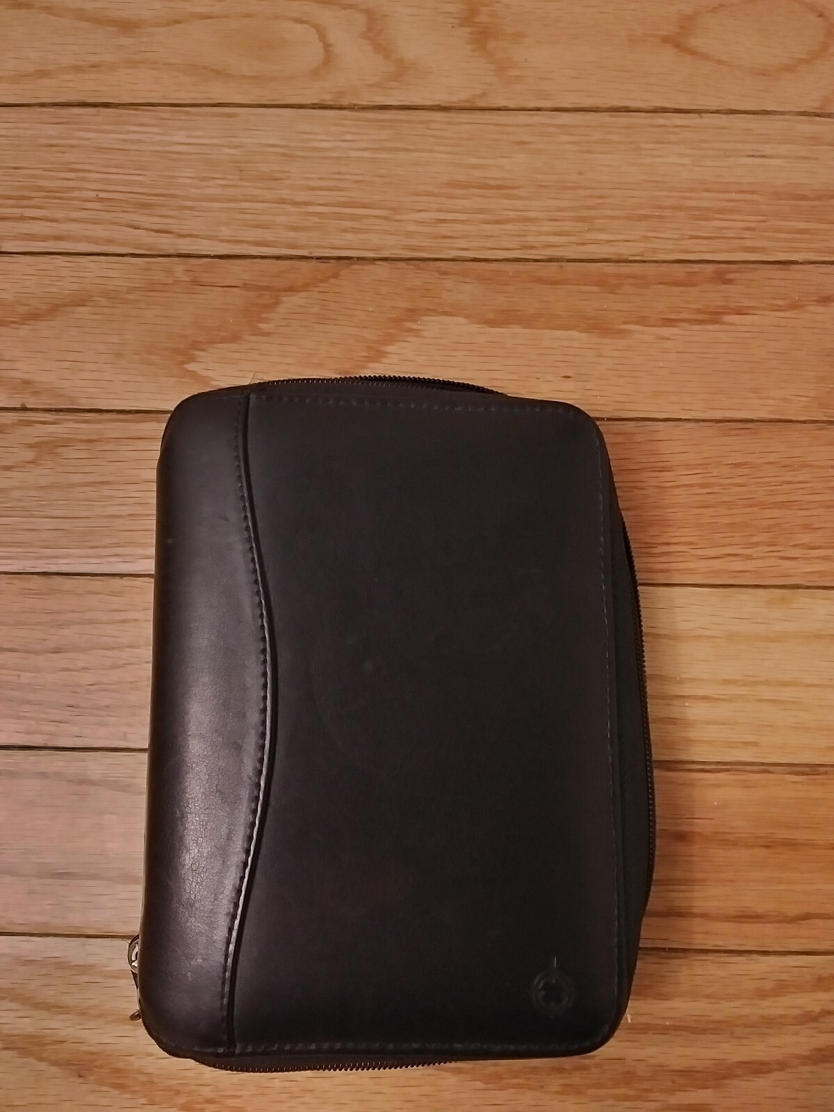 Franklin Covey Zip Vintage 1996 Black Pocket Spacemaker Genuine Leather PDA/Cell