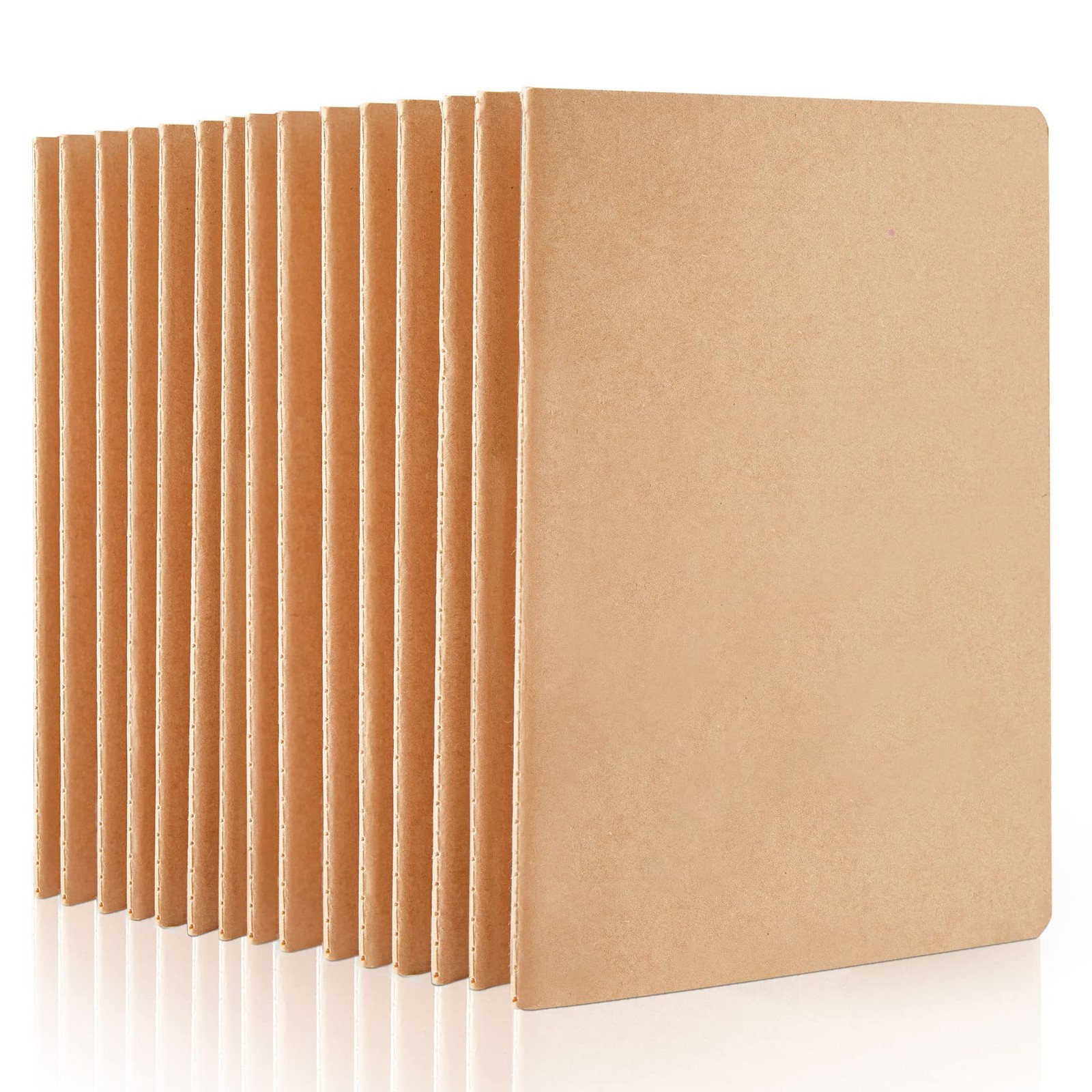 feela 15 Pack Blank Kraft Notebooks, Unlined Sketchbook Note Pad 15