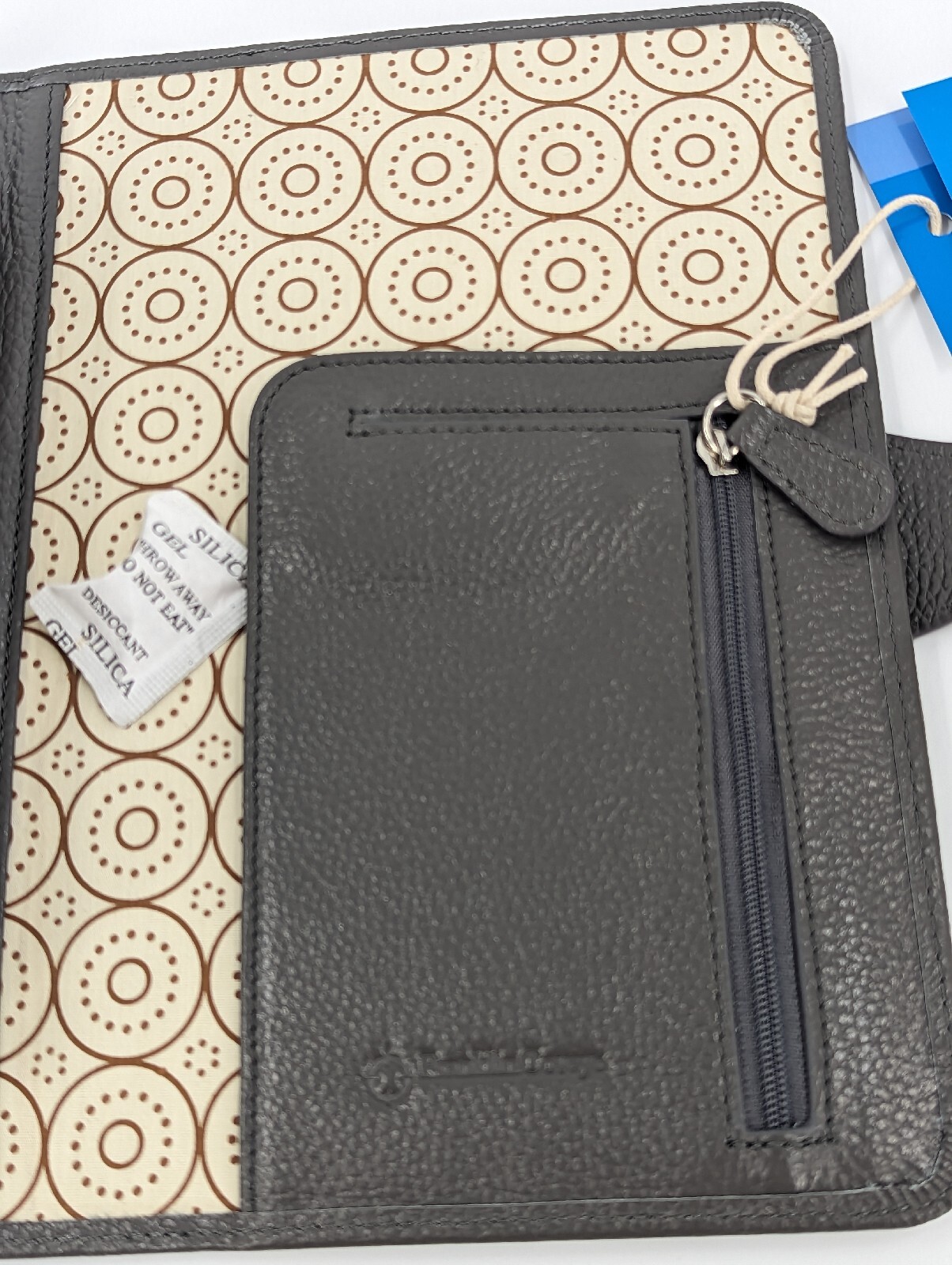 Franklin Covey CO AVA Gray Binder 9.2”x7” Full Grain Leather for Classic Planner