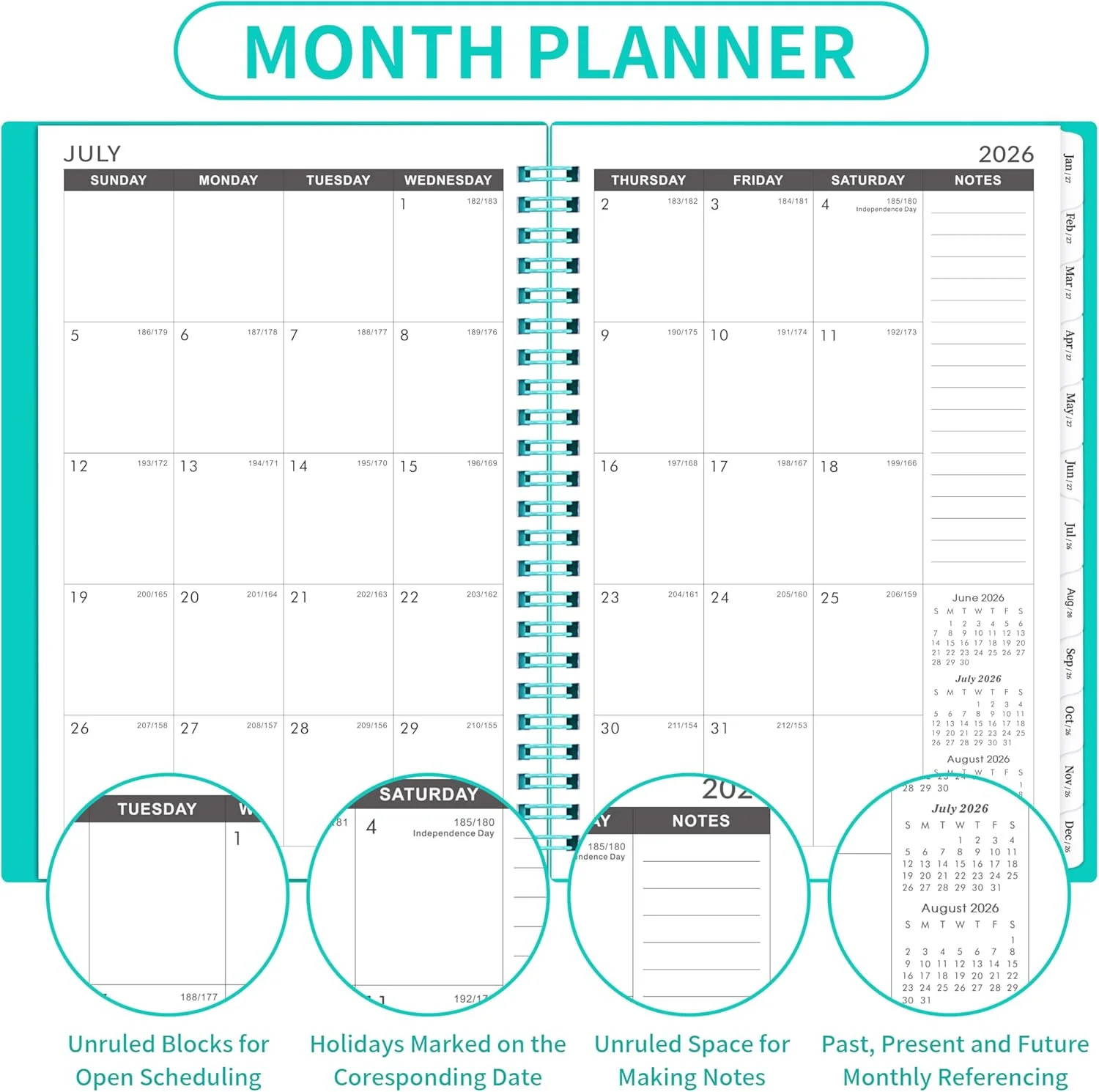 2026-2031 Monthly Planner/Calendar – Jul 2026 – Jun 2031, 5 Year Monthly Planner