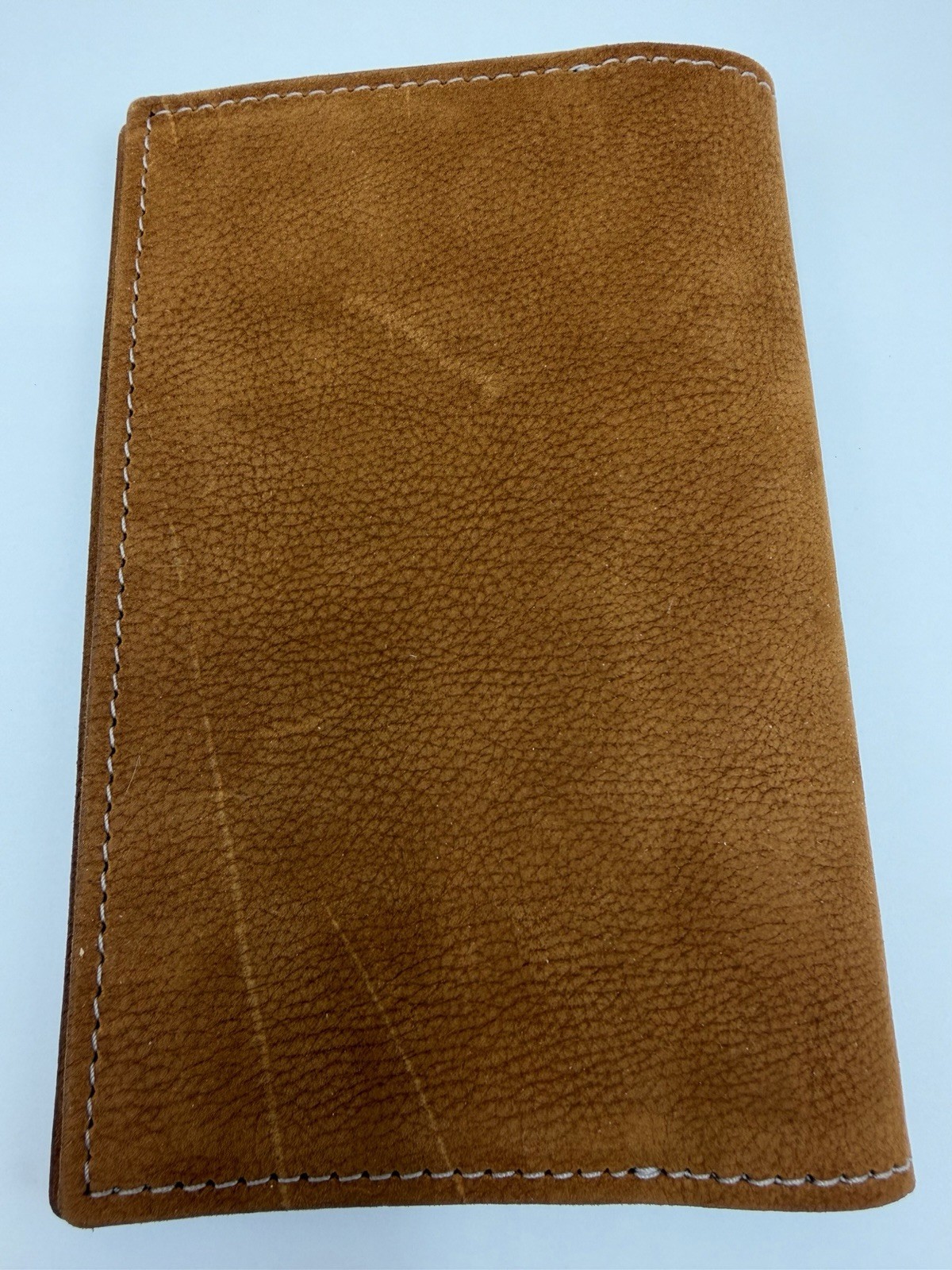 Sojourner Handmade Leather Field Notes Cover Pocket Notebook Brown Red Stitching