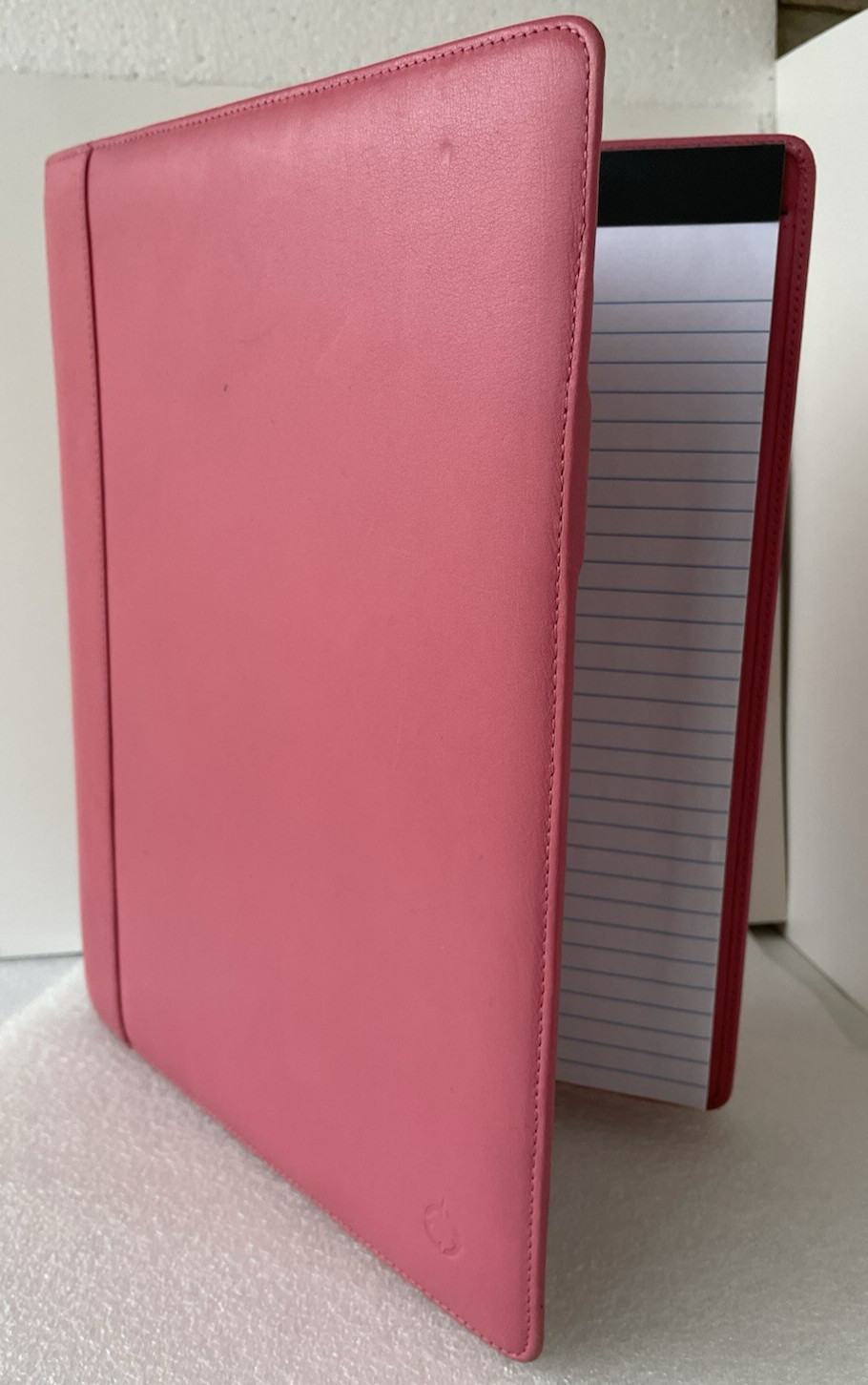 Franklin Covey ~ Note Pad Folio ~ Pink Leather Monarch Organizer Cover ~12″x9.5″