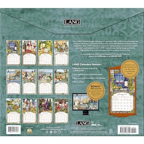 Lang, Wine Country by Susan Winget 2025 Wall Calendar 13.4″W x 24″H, Multi