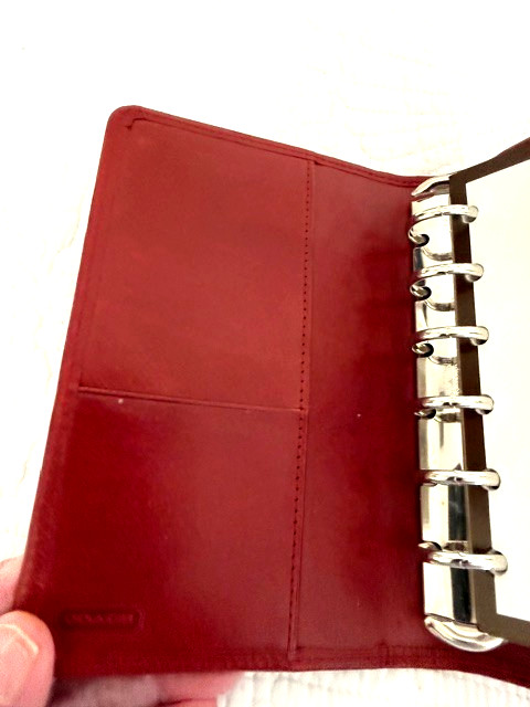 Vintage Coach Red Leather Address/Journal Notebook with Tabs 4 1/2″ X 6″ 6 Rings