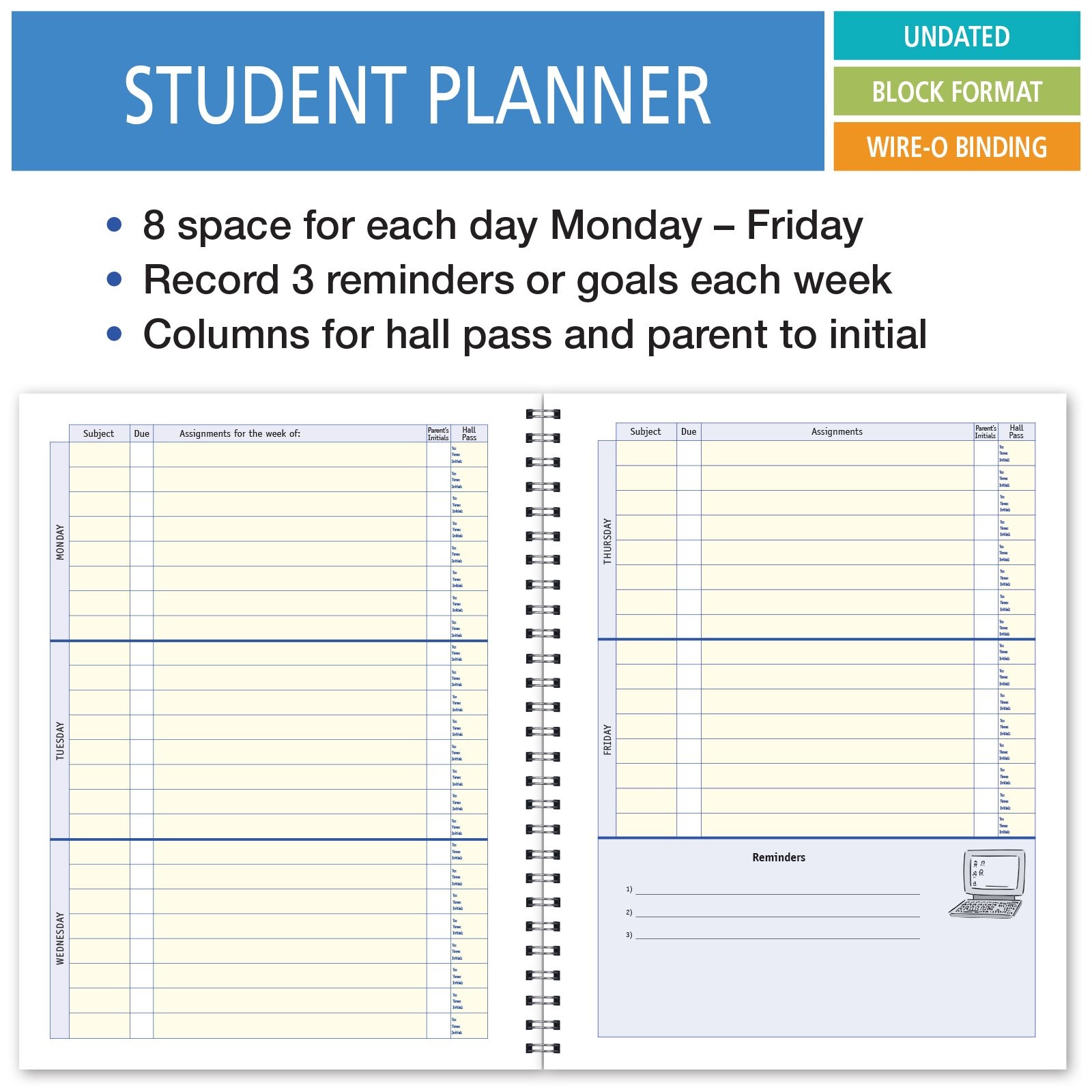 Undated Student Assignment Book (S40) 1 Unit